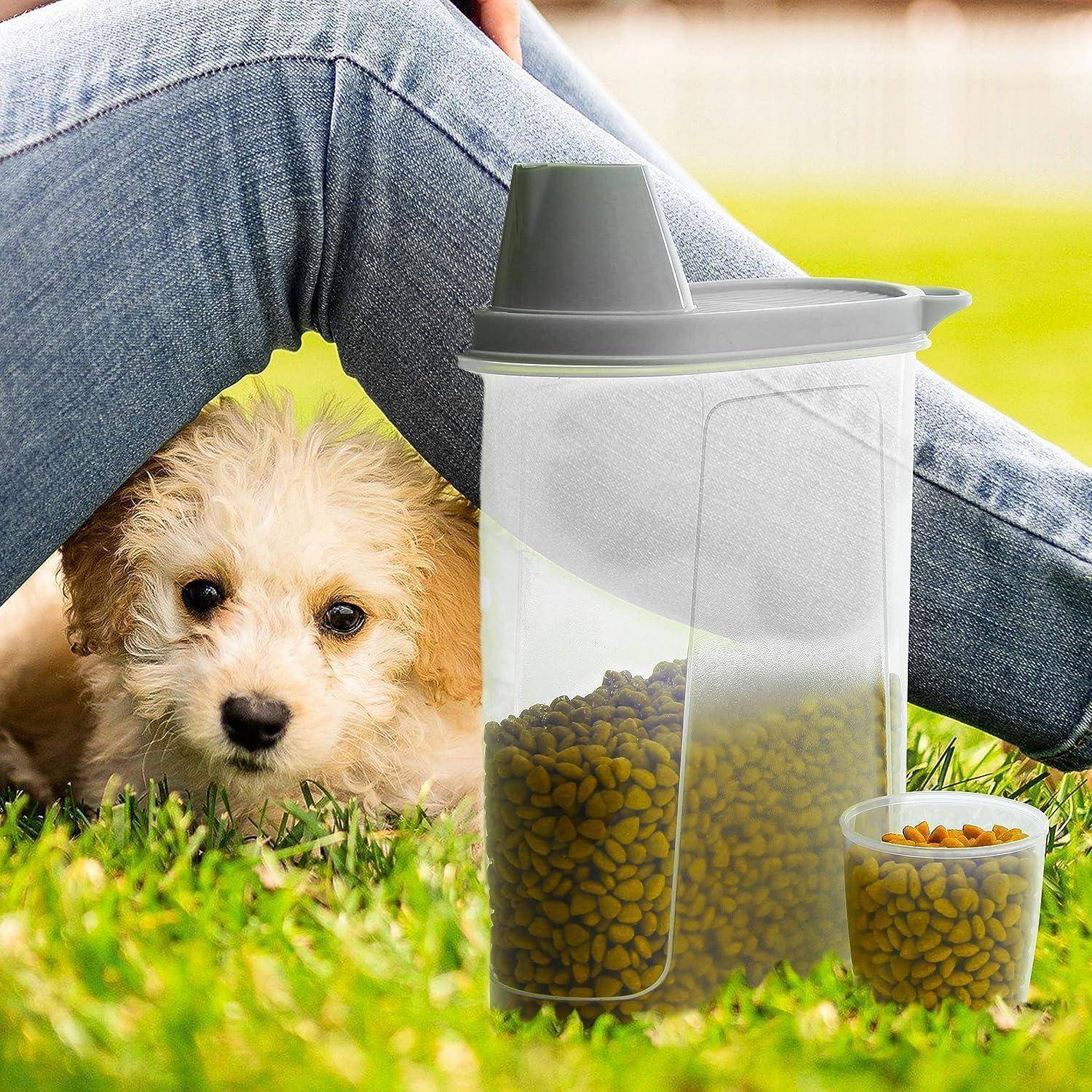 Futtercontainer Luftdicht Hundefutter Messbecher 2300ml 2PCS Grau