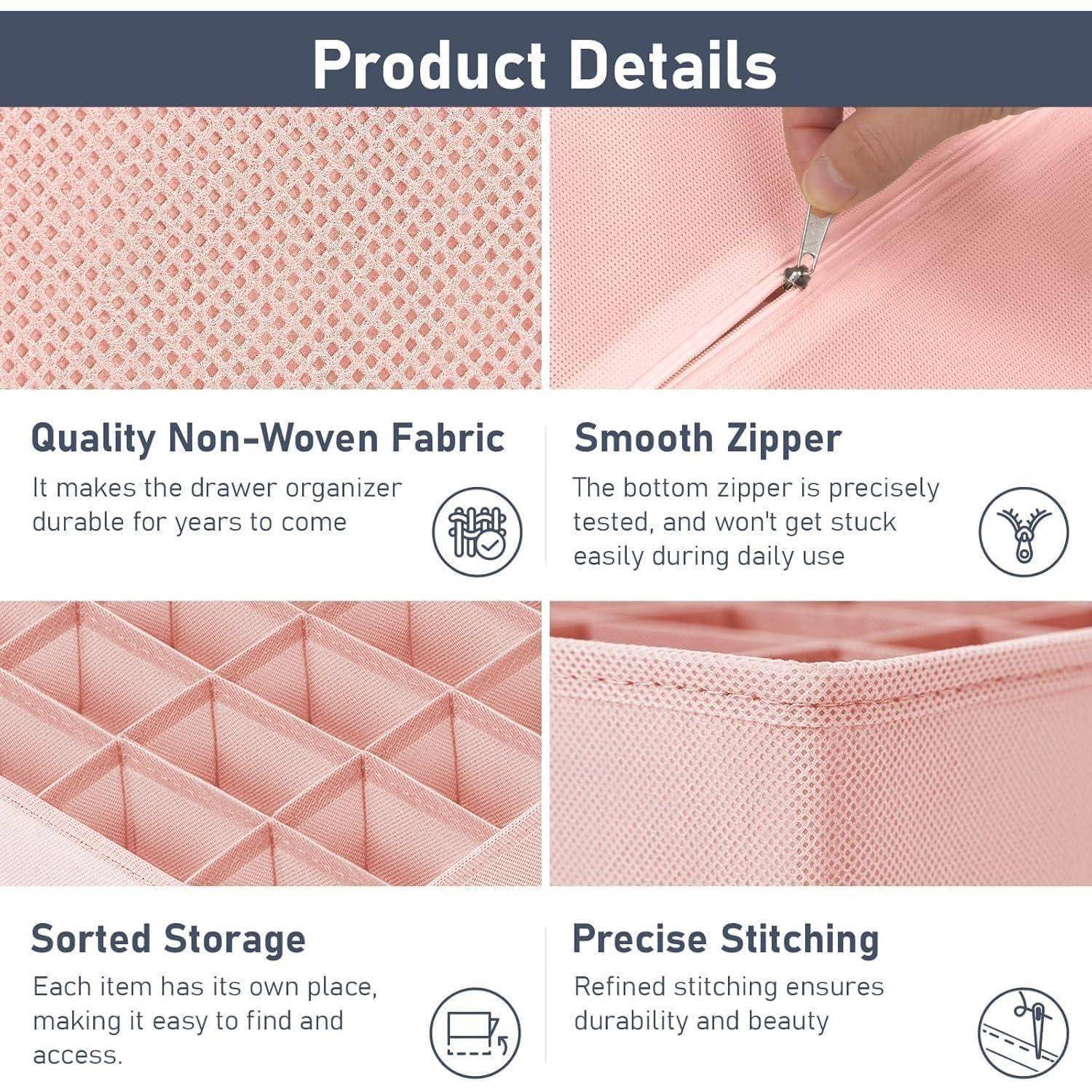 Produktdetails: präsentiert einen Aufbewahrungsorganizer mit hochwertiger Vliesstoffausführung, gängigem Reißverschluss, übersichtlicher Sortierung und präziser Verarbeitung.
