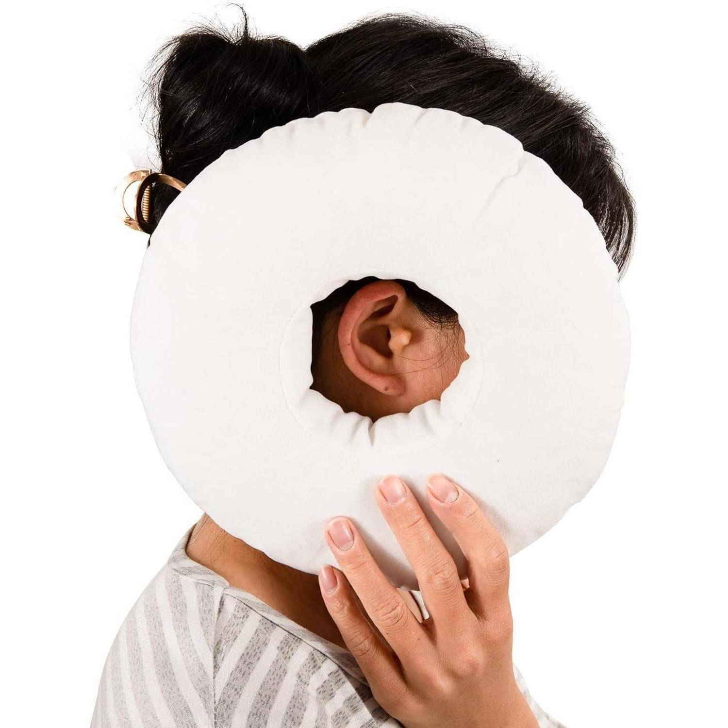 Kissen Piercing Donut Ohrkissen Seitenschläfer Ohrenschmerzen Beige