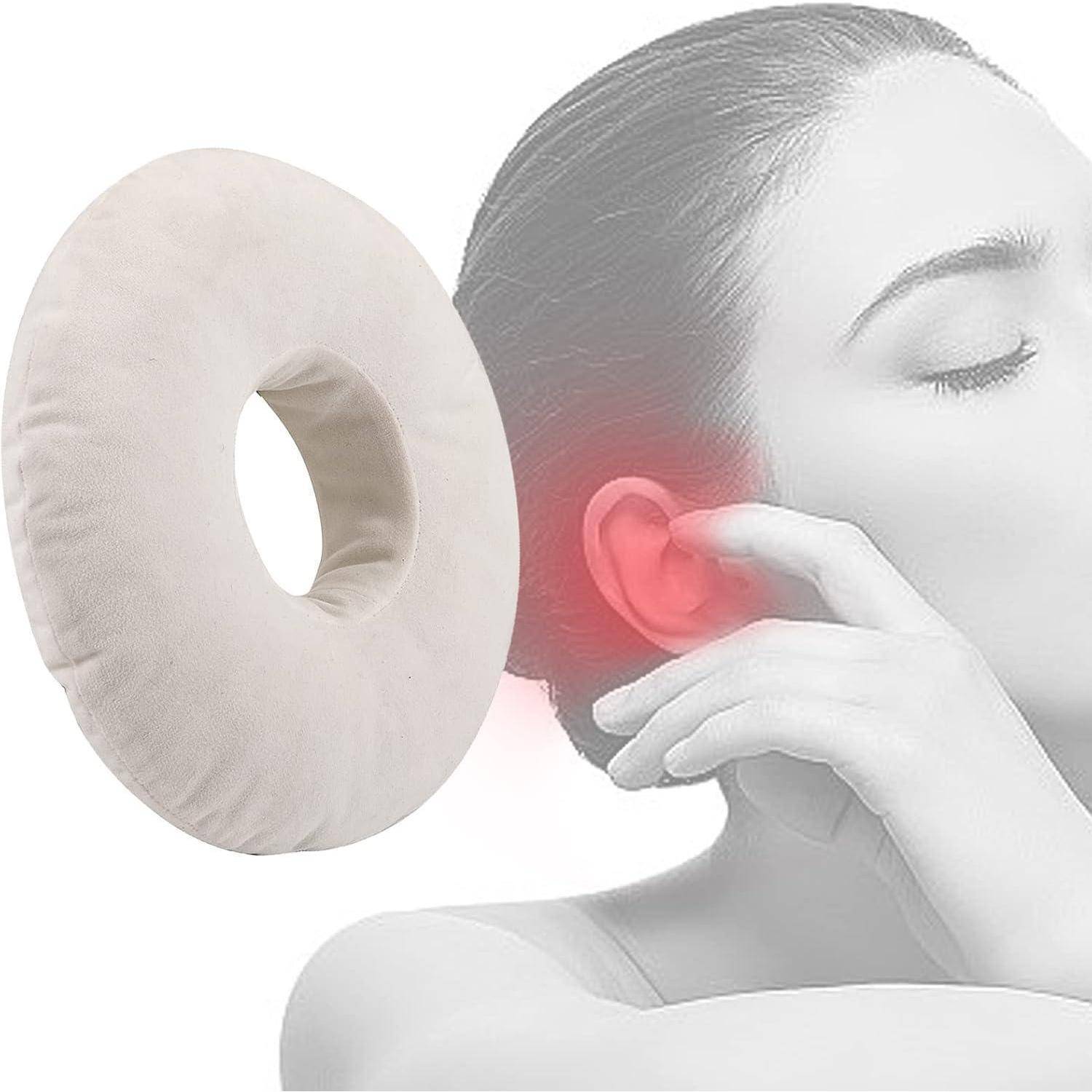 Kissen Piercing Donut Ohrkissen Seitenschläfer Ohrenschmerzen Beige
