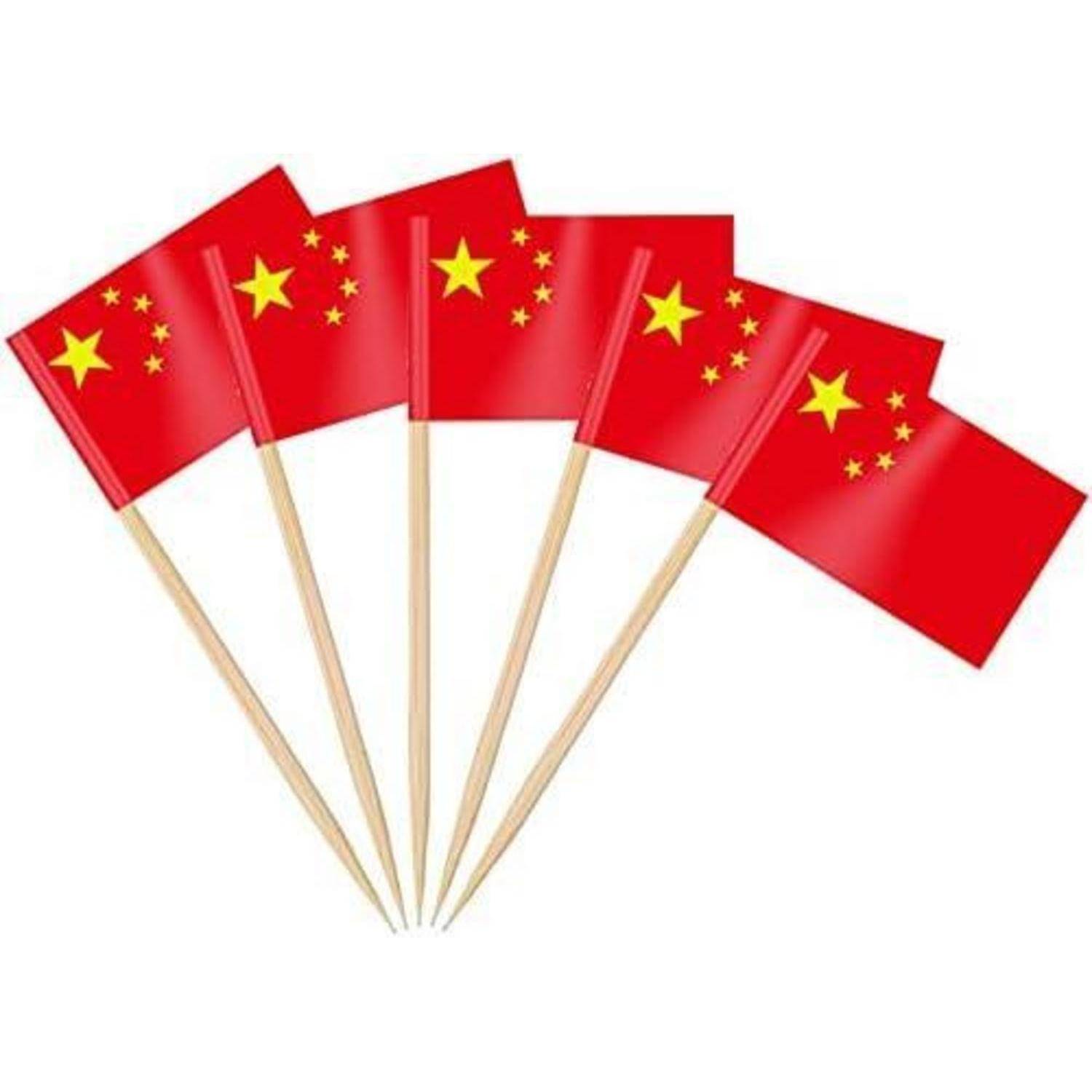 Zahnstocher Flaggen China Chinesisch Zahnstocher Flagge 200 Stück