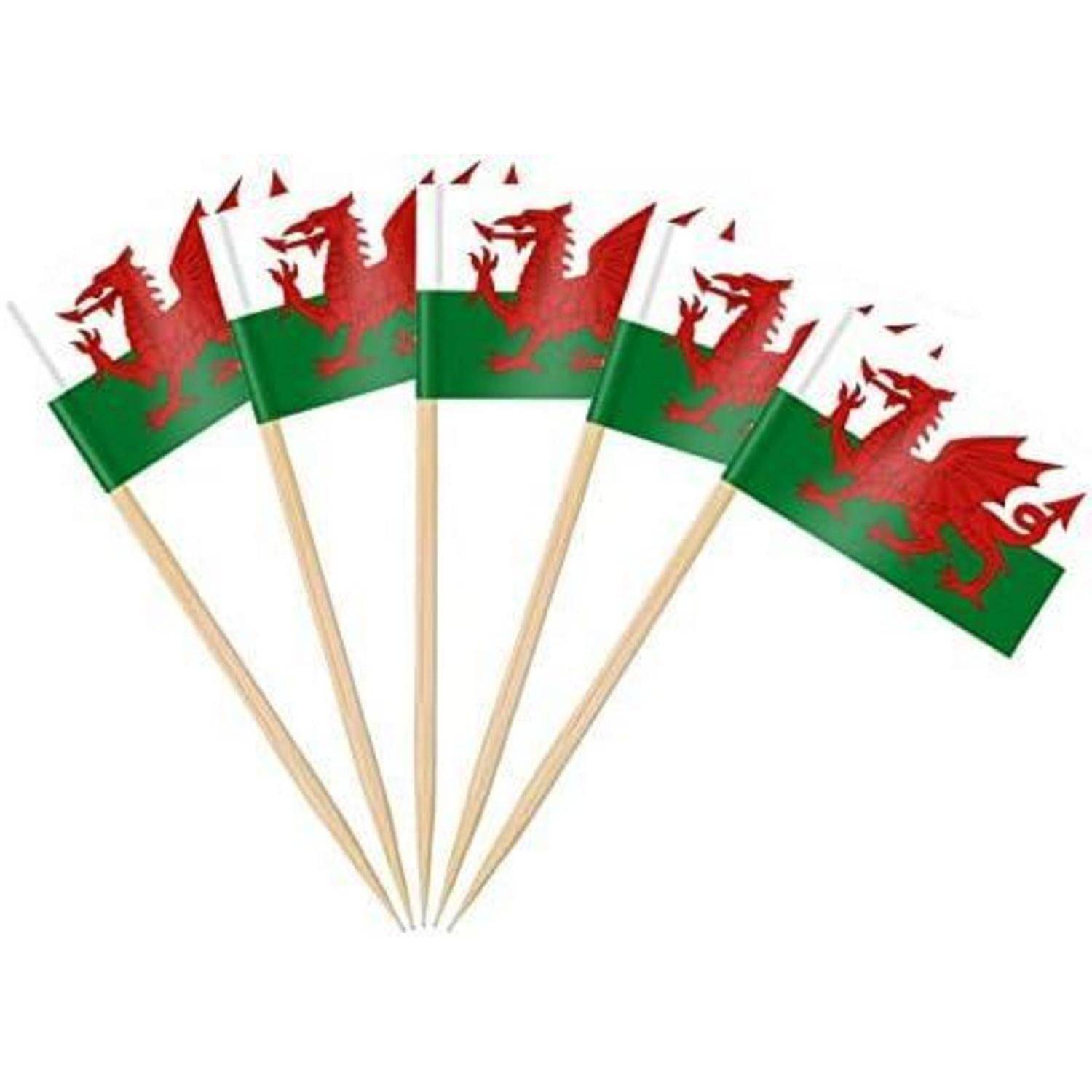 Zahnstocher Flagge Wales Walisische Zahnstocher Flagge 100 Stück