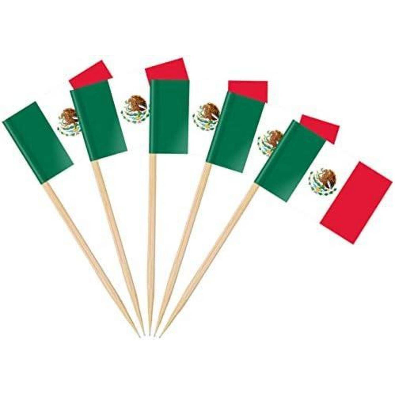 Cocktailstick Cupcake Toppers Mexiko Zahnstocher Flagge 100 Stück