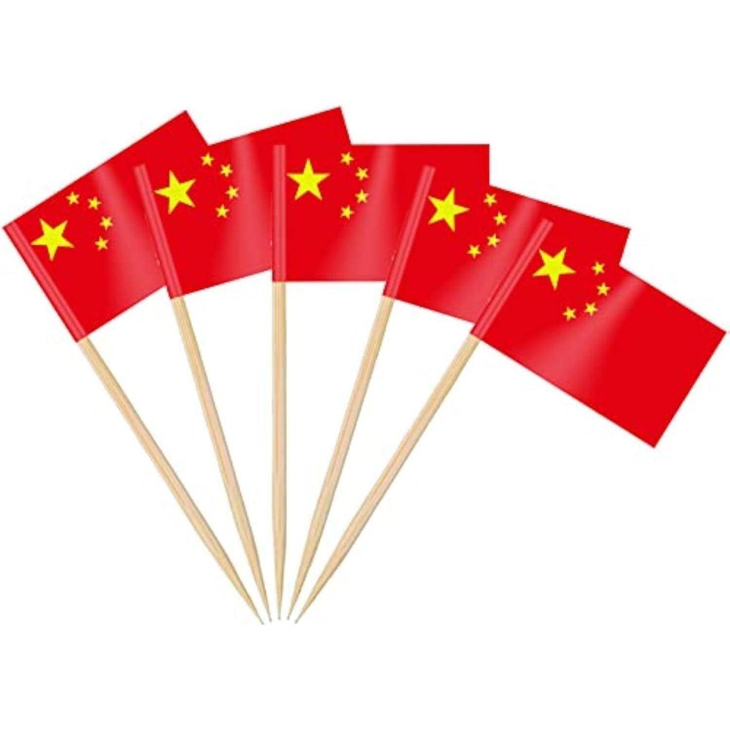 Zahnstocher Flaggen China Deko Chinesisch Zahnstocher Flagge 100 Stück