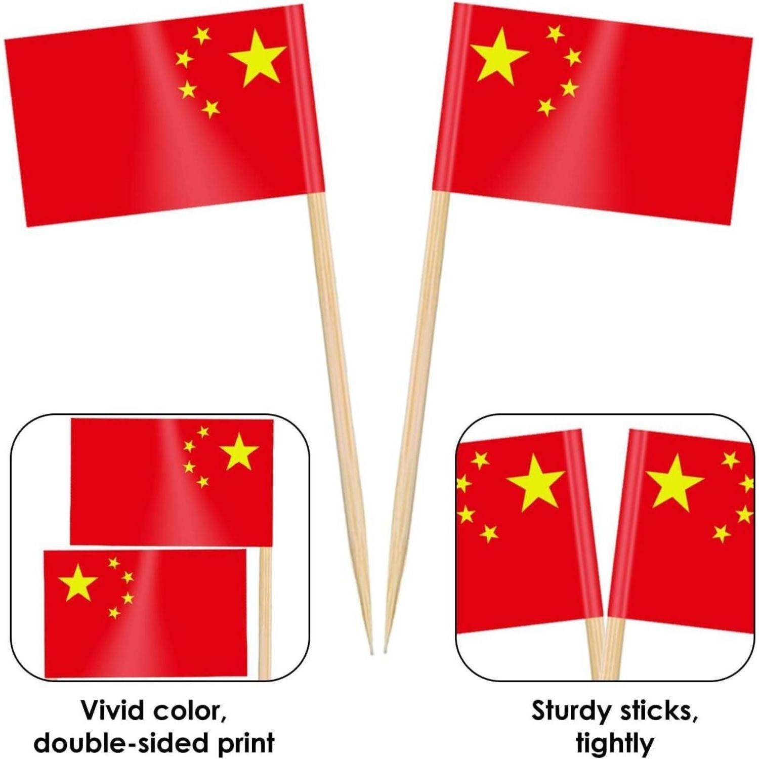 Zahnstocher Flaggen China Deko Chinesisch Zahnstocher Flagge 100 Stück