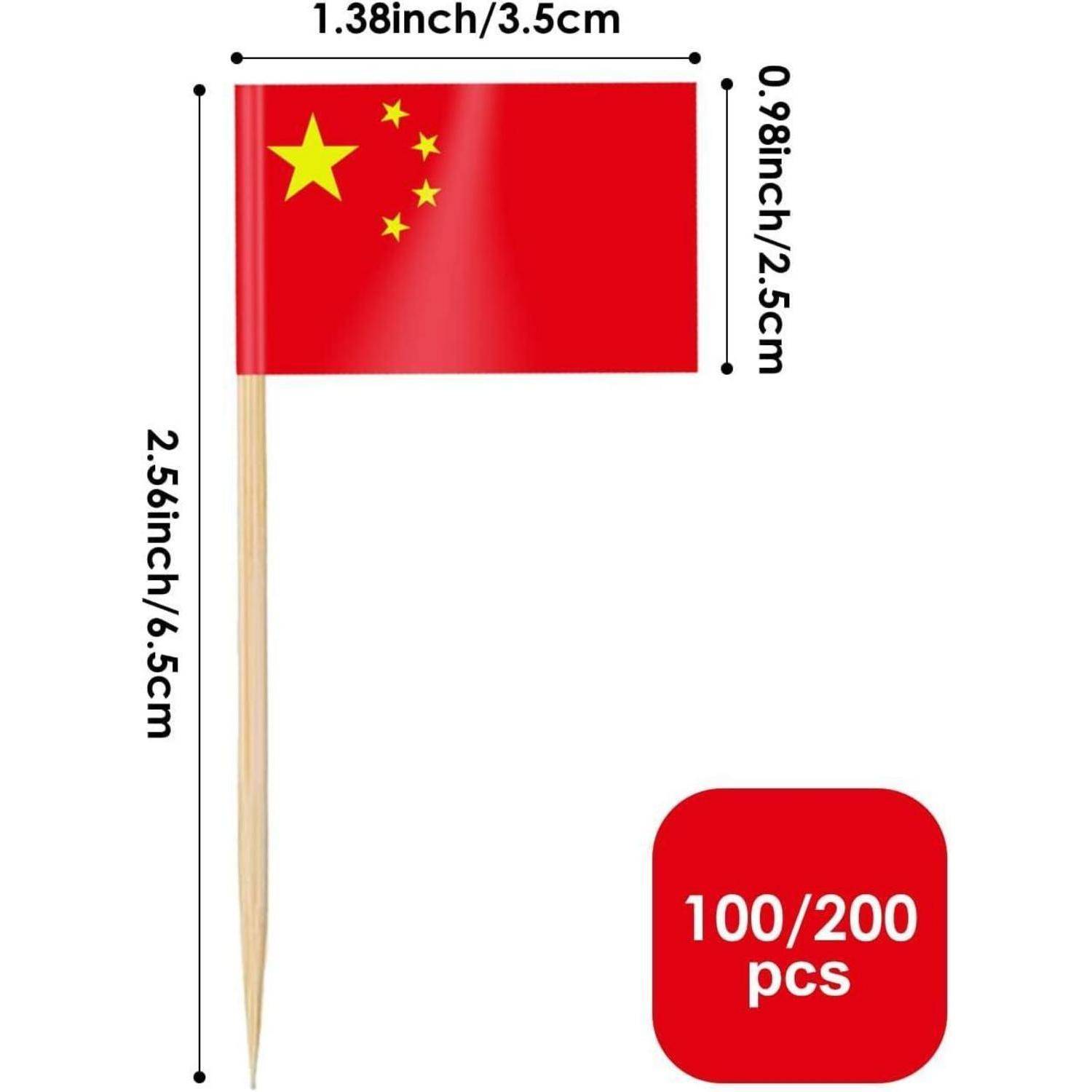Zahnstocher Flaggen China Deko Chinesisch Zahnstocher Flagge 100 Stück