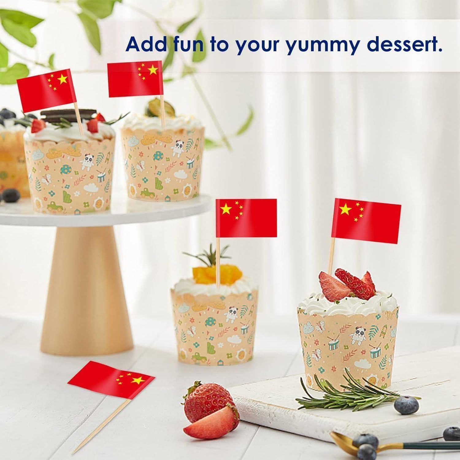 Zahnstocher Flaggen China Deko Chinesisch Zahnstocher Flagge 100 Stück