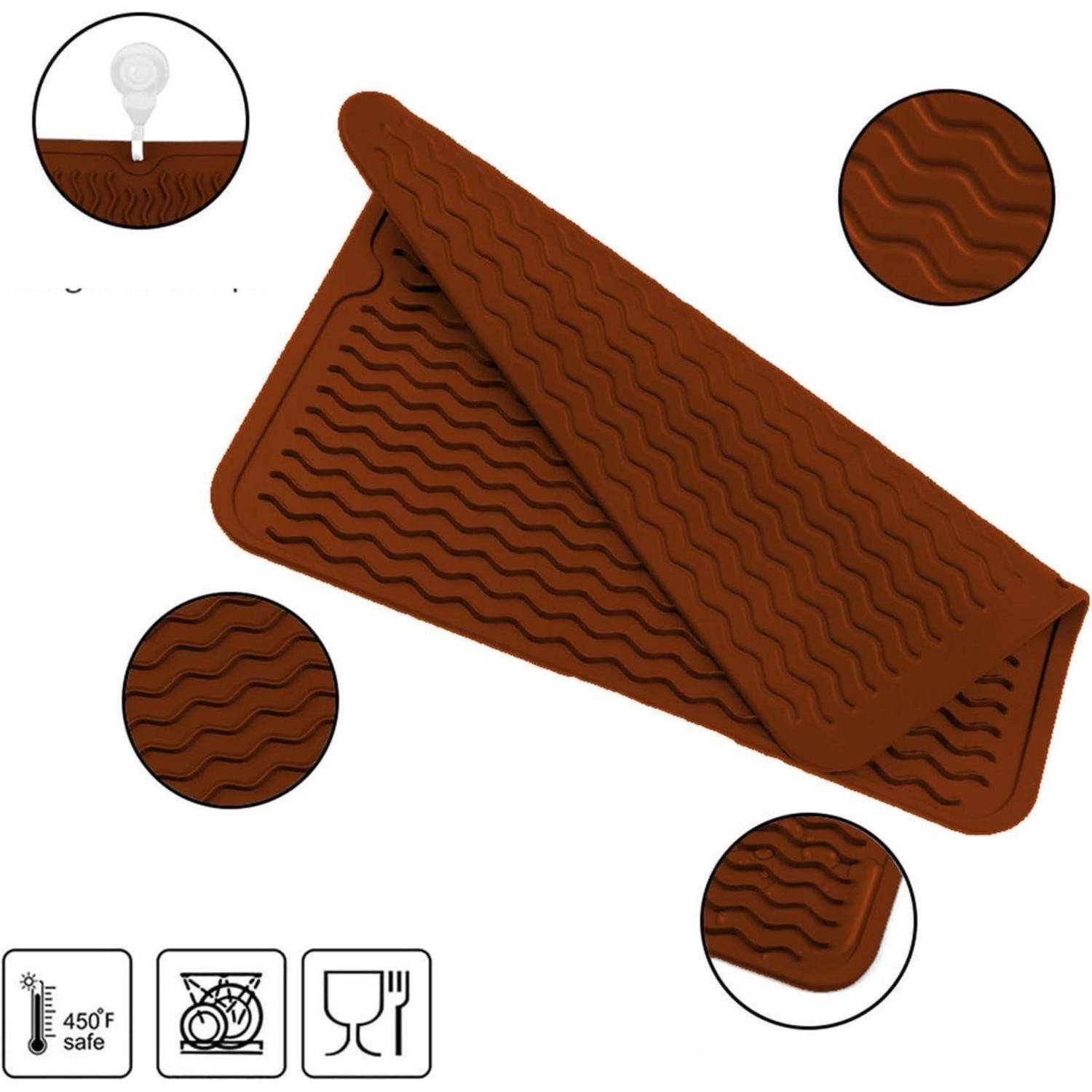 Abtropfmatte Silikon Geschirr BPAfrei 40x30cm Ecru 40 x 30 cm