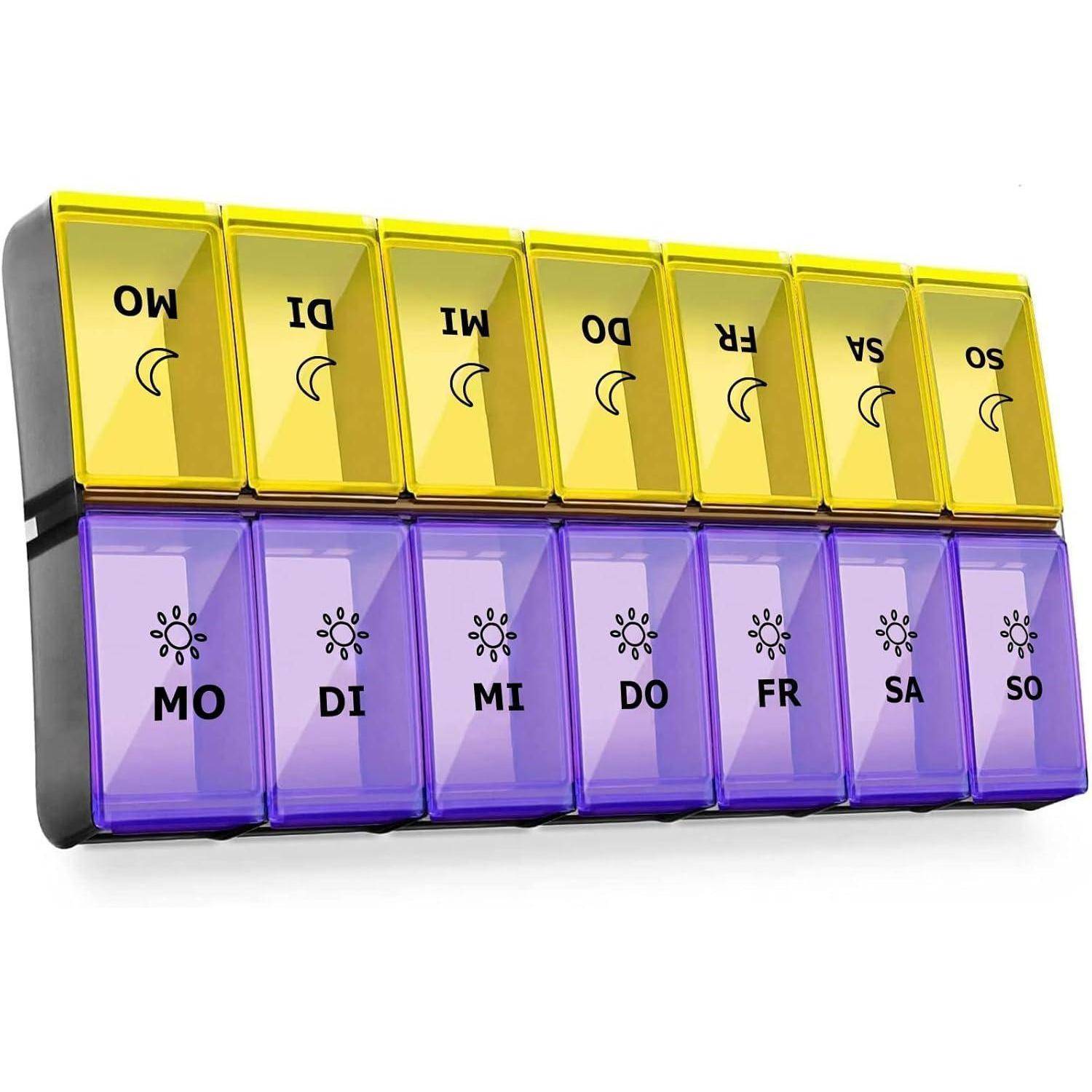 Tablettenbox 7 Tage Morgens Abends Violett 1 Count Pack of 1