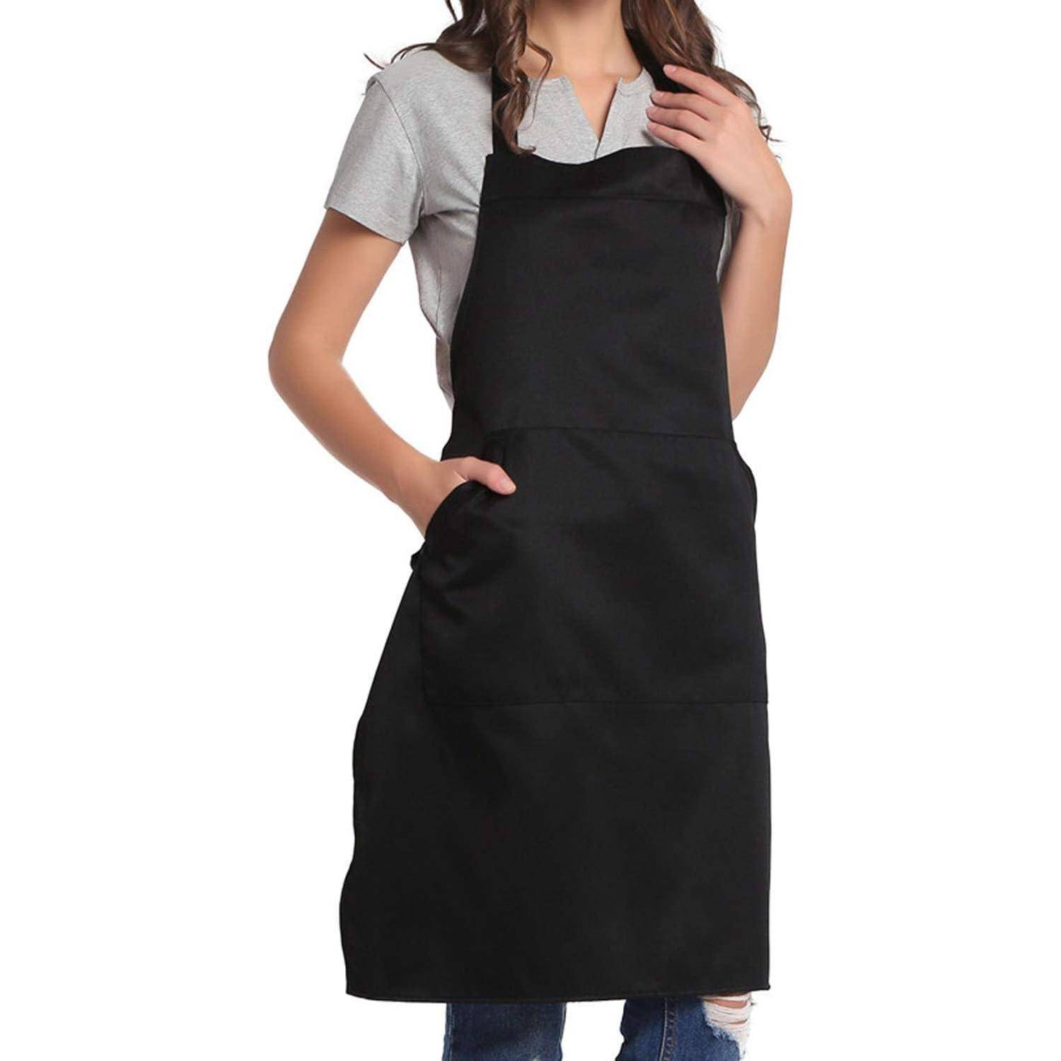 Schürze Verstellbar Tasche Extralange Bänder 27W×32L Schwarz