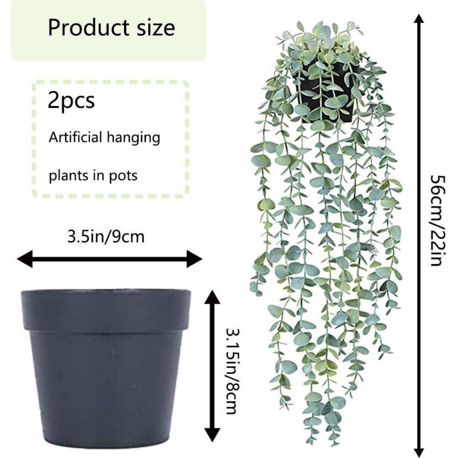 Kunstpflanzen Hängepflanzen Topfpflanzen Efeu Wand Eucalyptus 56cm