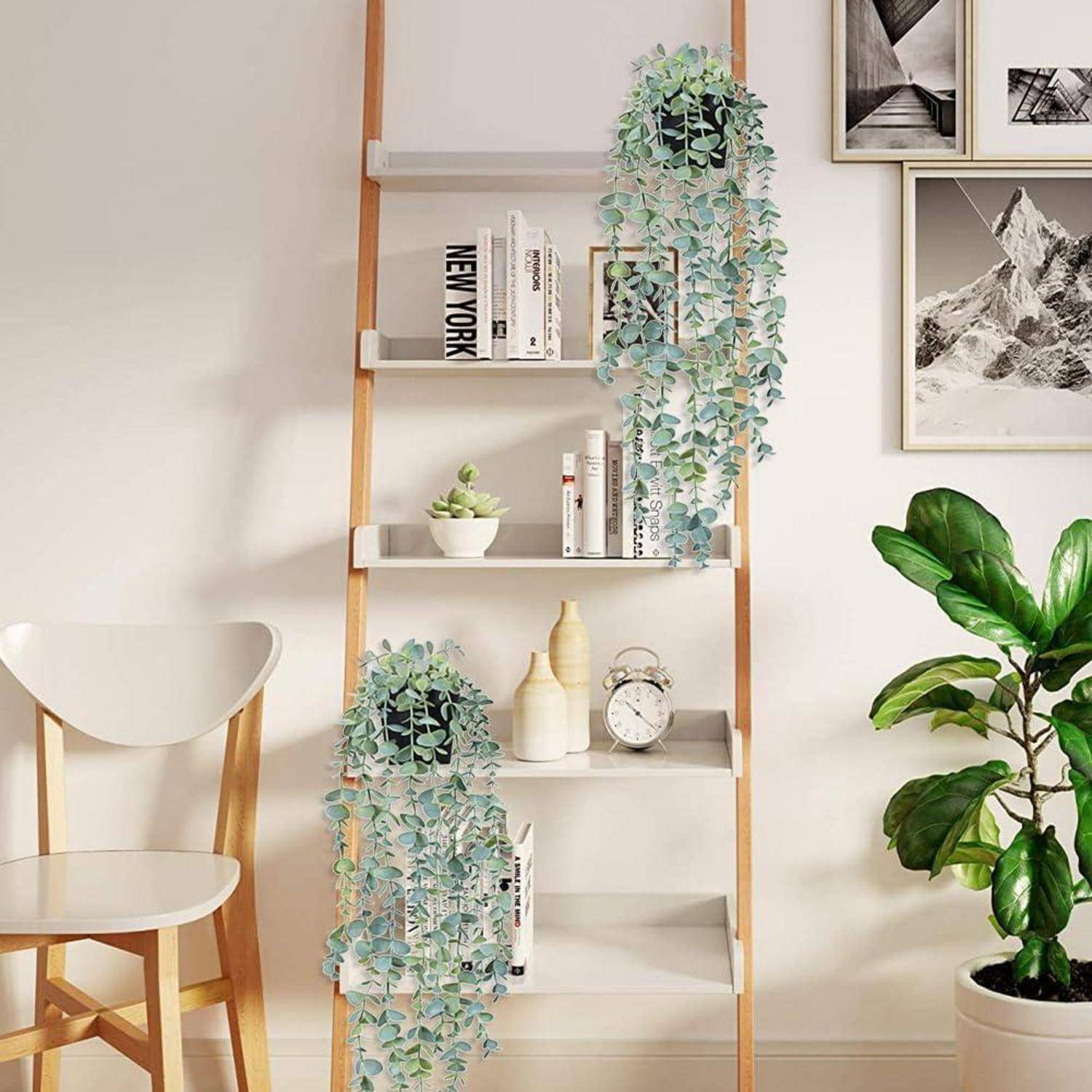 Kunstpflanzen Hängepflanzen Topfpflanzen Efeu Wand Eucalyptus 56cm