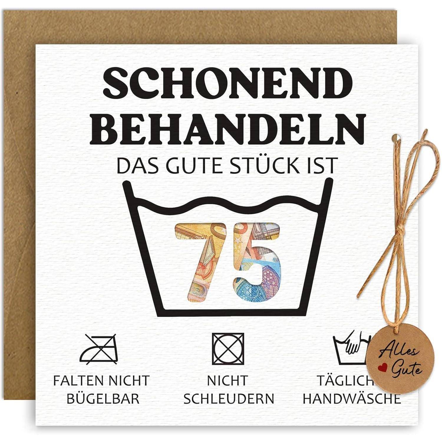 Geburtstagskarte 75 Jahre Geldgeschenke Umschläge 75. Geburtstag