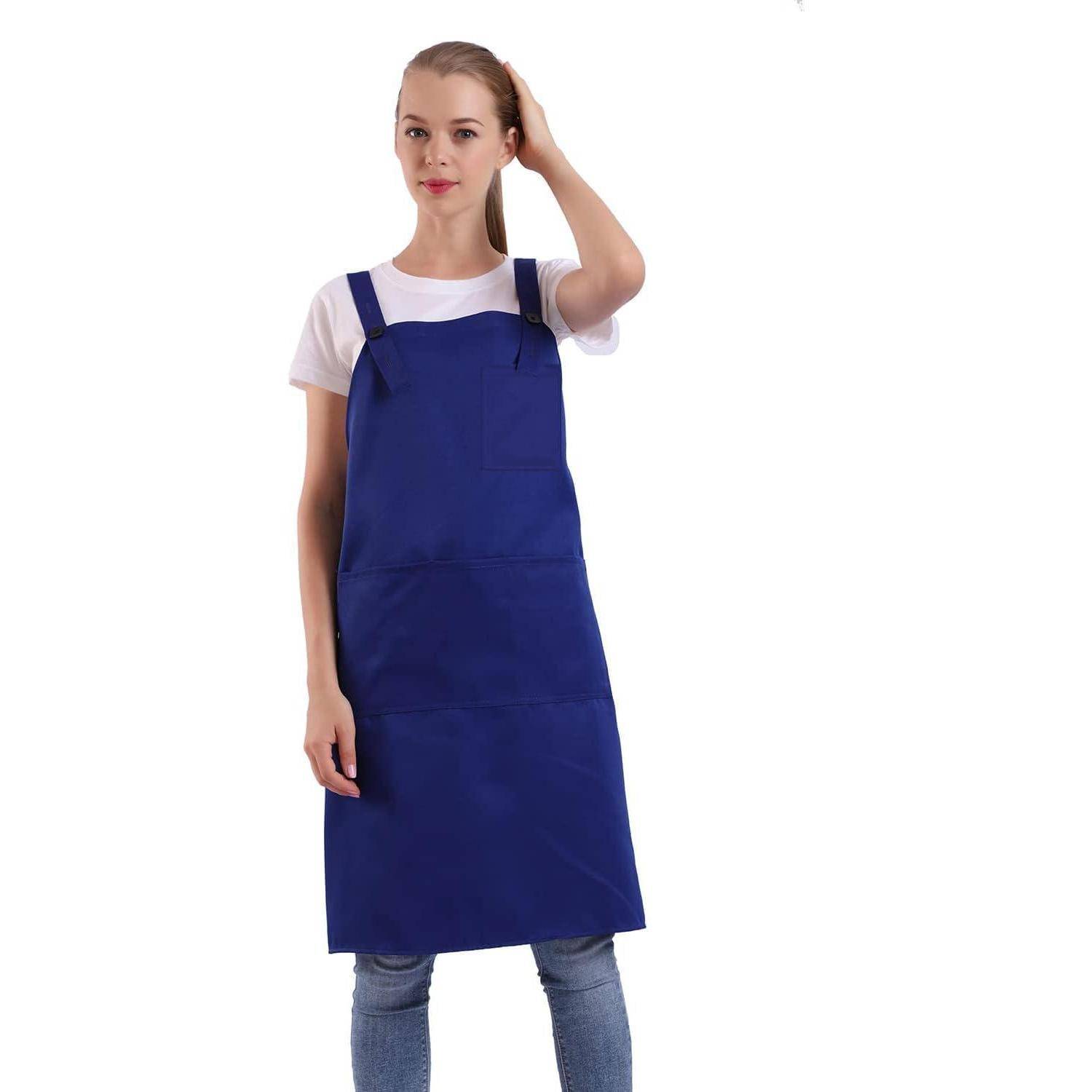 Schürze Tasche Damen Herren Verstellbar Küche Kochen Sapphire Blue