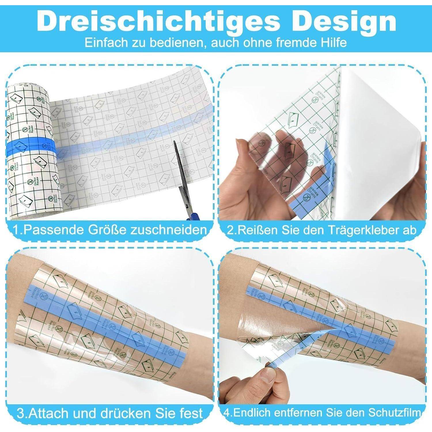 Pflaster wasserdicht transparent elastisch 15cm 10m Rolle 15*100cm