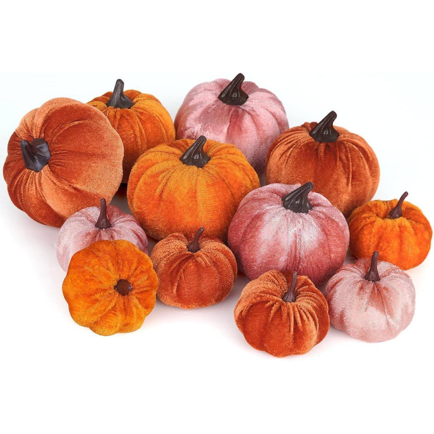 Kürbisse Künstliche Schaum Set 12 Orange Herbst Halloween Fusseln 3