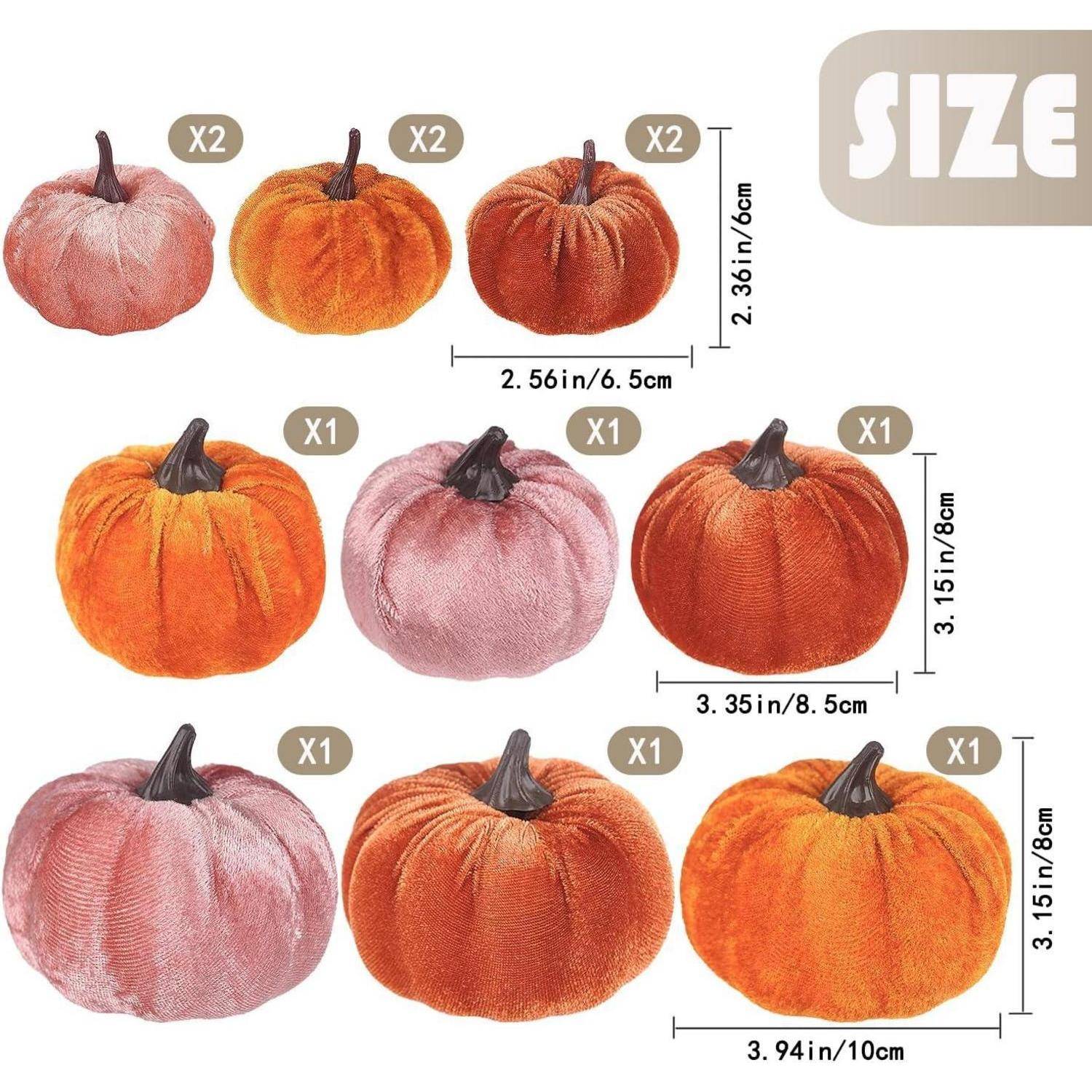 Kürbisse Künstliche Schaum Set 12 Orange Herbst Halloween Fusseln 3