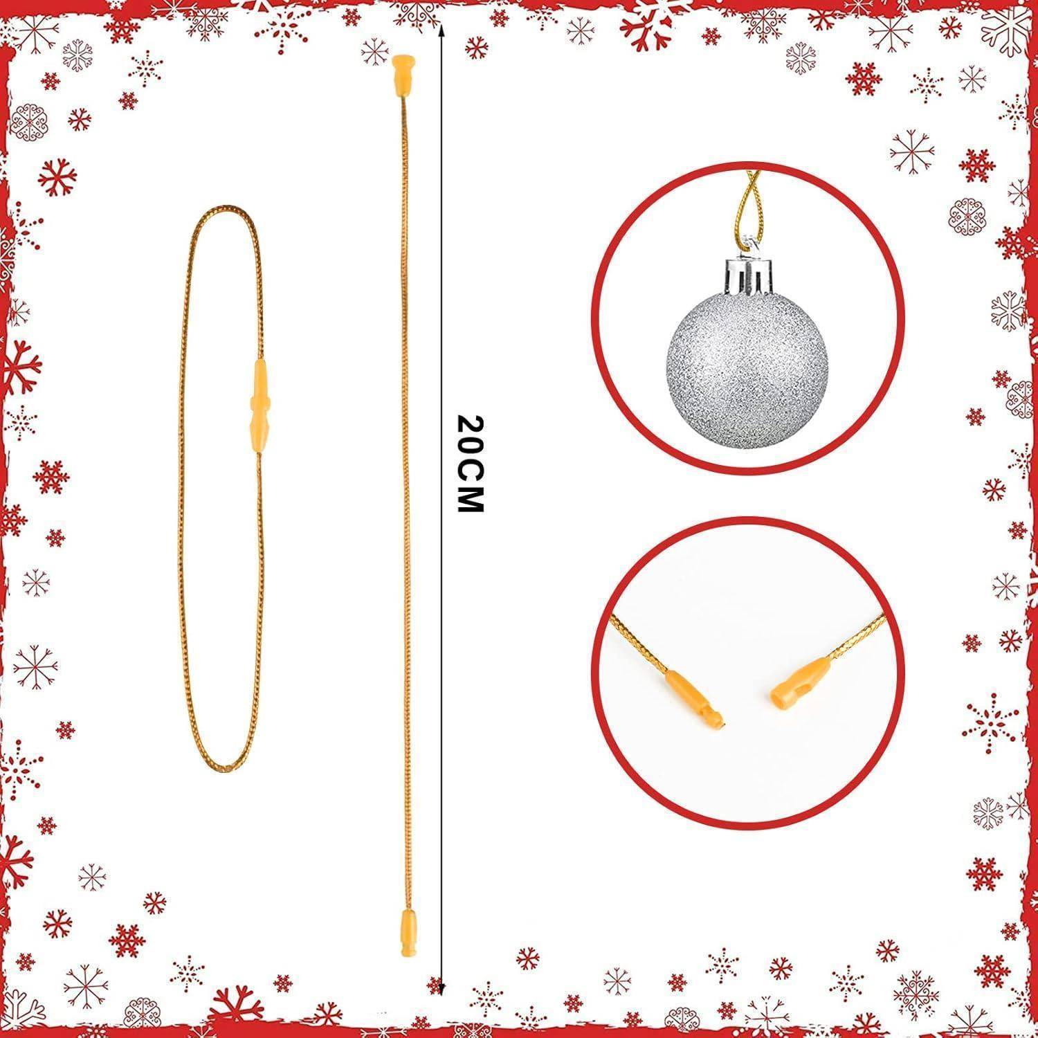 20 cm lange Goldkette mit Klemmverschluss, geeignet zum Aufhängen von Dekorationen. Beispielhafte Darstellungen mit und ohne Verzierungen.