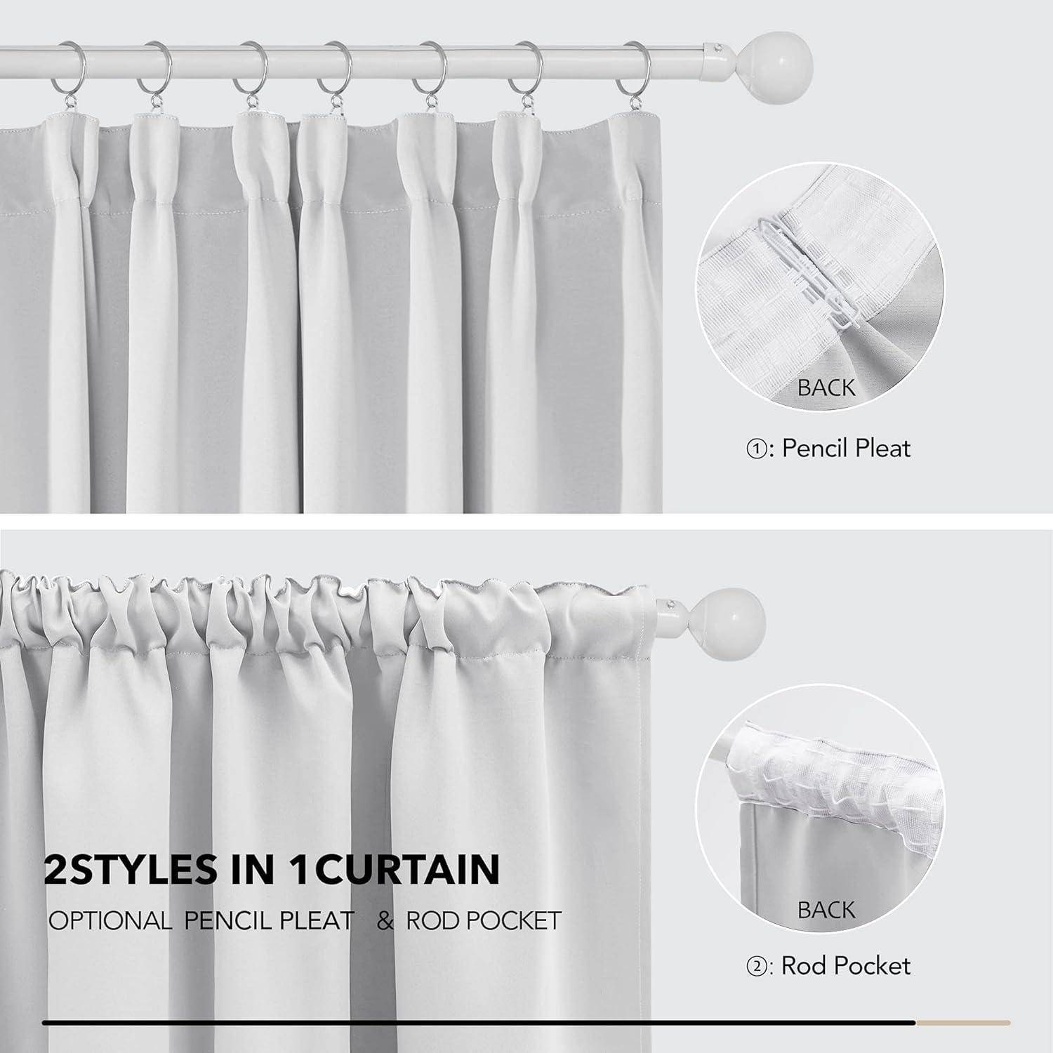 2 Stile in 1 Vorhang: Optional Faltenband & Gardinenstange