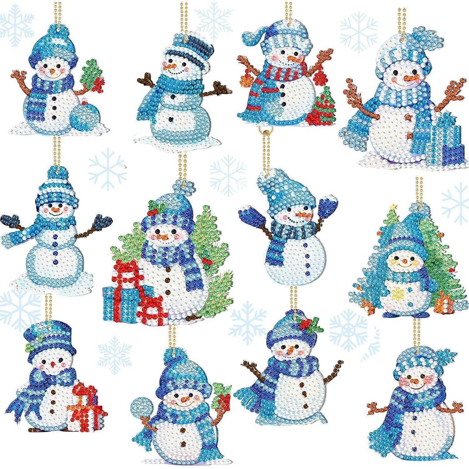 Diamond Painting Anhänger Kit Weihnachten Deko Kinder Blau