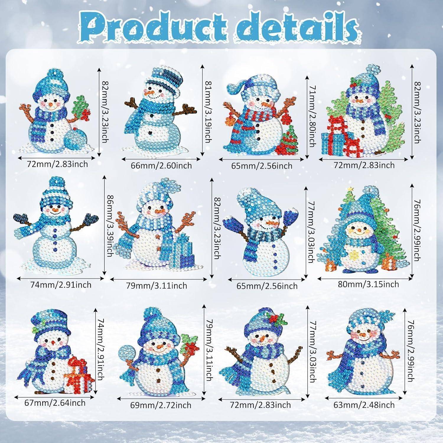 Diamond Painting Anhänger Kit Weihnachten Deko Kinder Blau