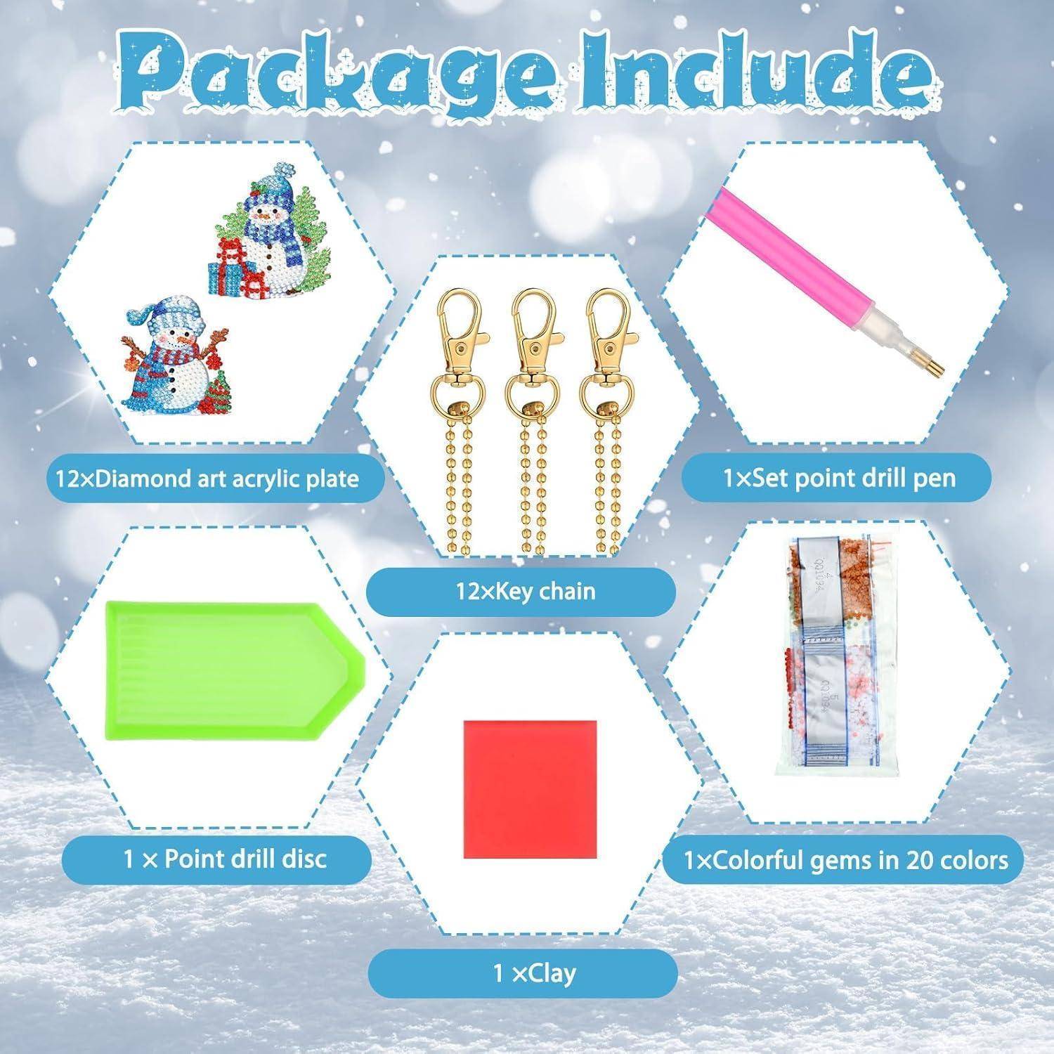 Diamond Painting Anhänger Kit Weihnachten Deko Kinder Blau