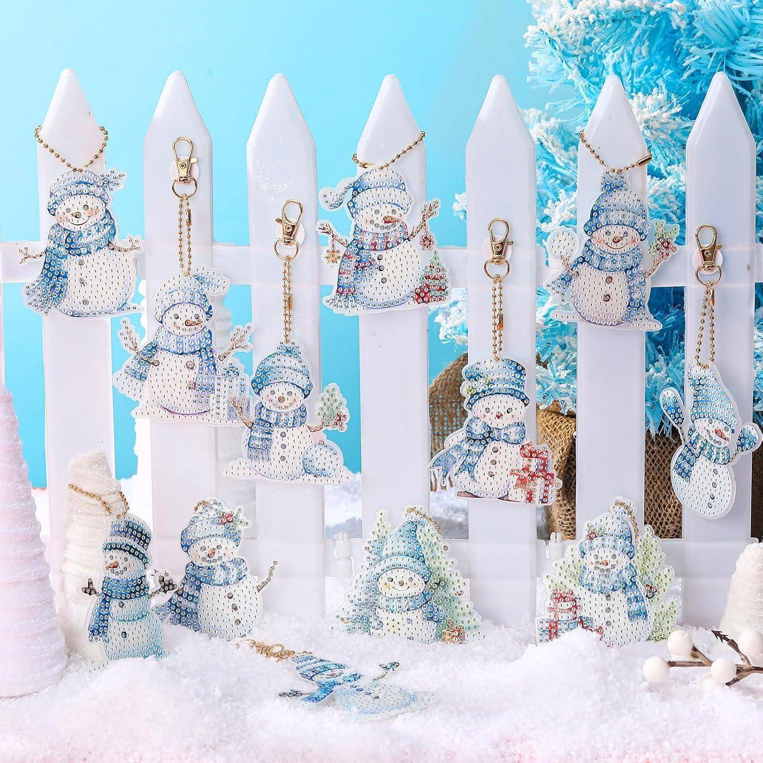 Diamond Painting Anhänger Kit Weihnachten Deko Kinder Blau