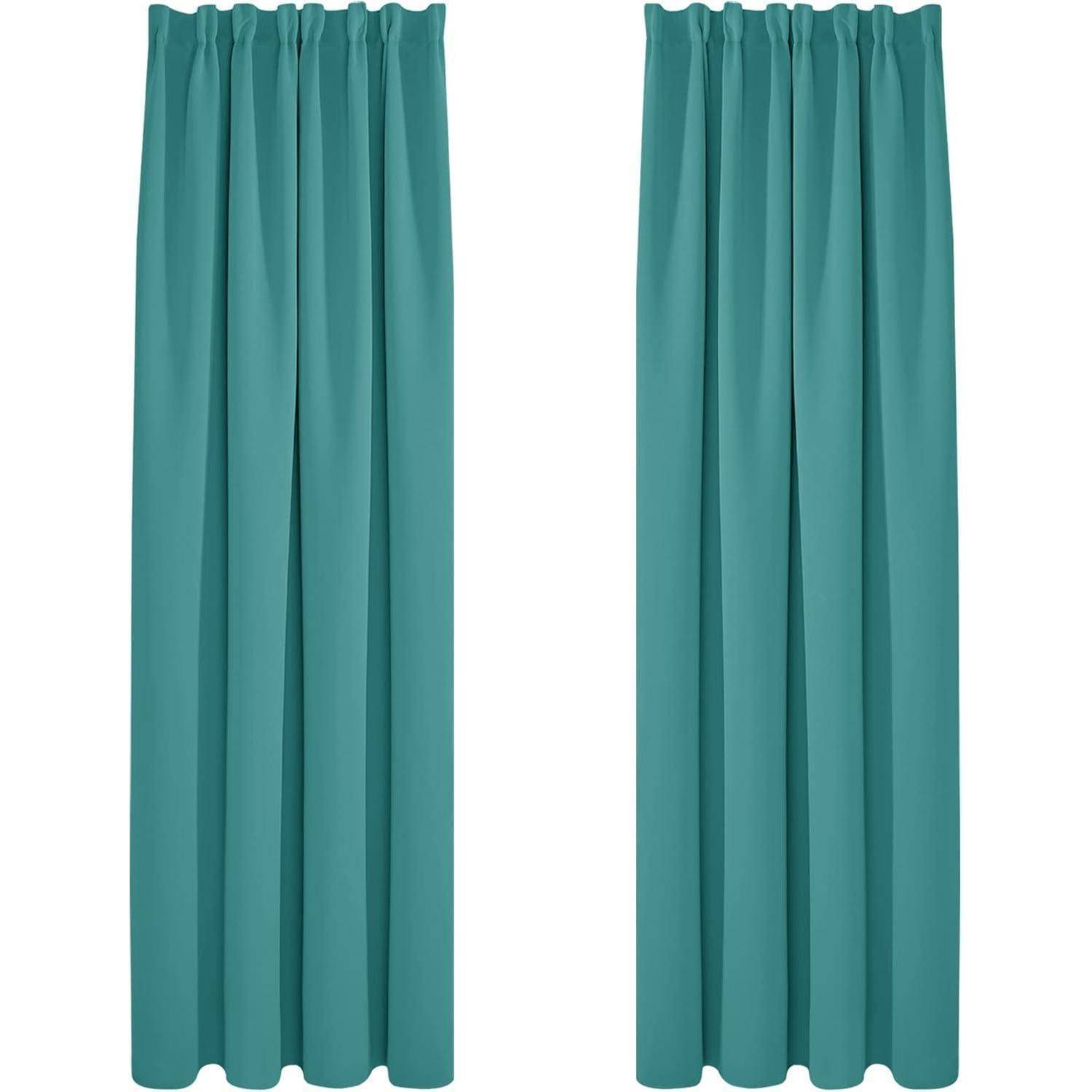 Verdunkelungsvorhang Blickdichte H220 x B140 cm (2er Pack) Türkis