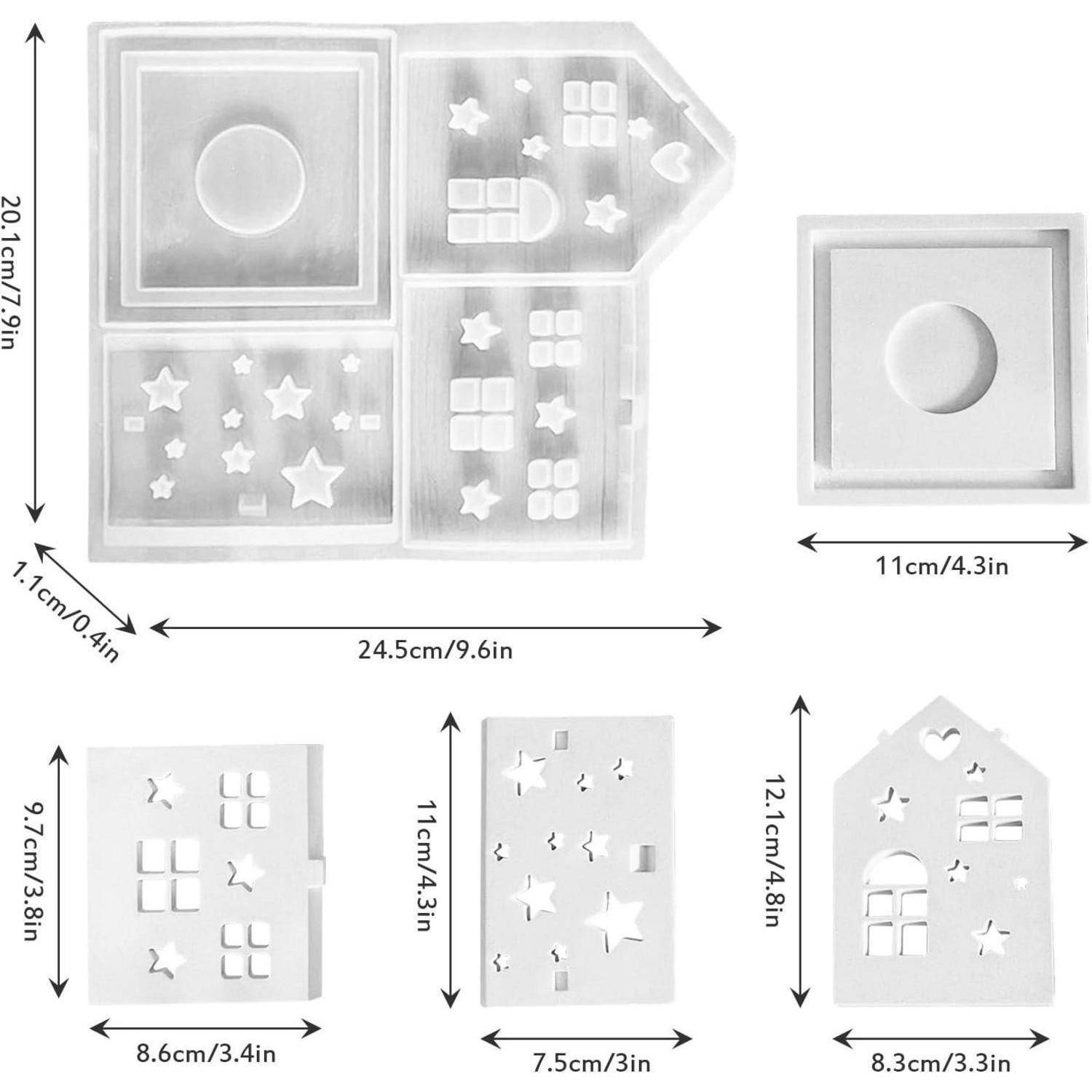 Silikonformen Gießform Häuser 3D Kerzenhalter Handwerk M