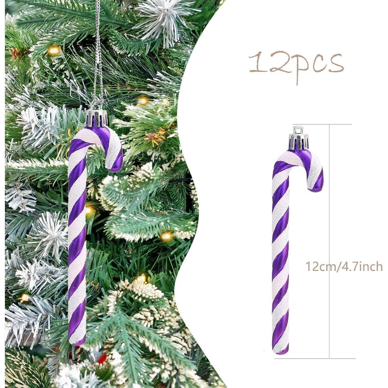 Weihnachtsbaumschmuck Zuckerstange Kunststoff Ornament 12er Violett