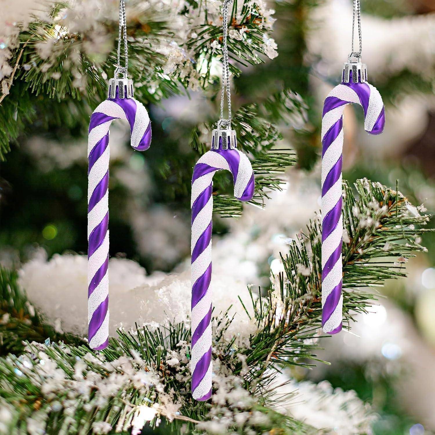 Weihnachtsbaumschmuck Zuckerstange Kunststoff Ornament 12er Violett