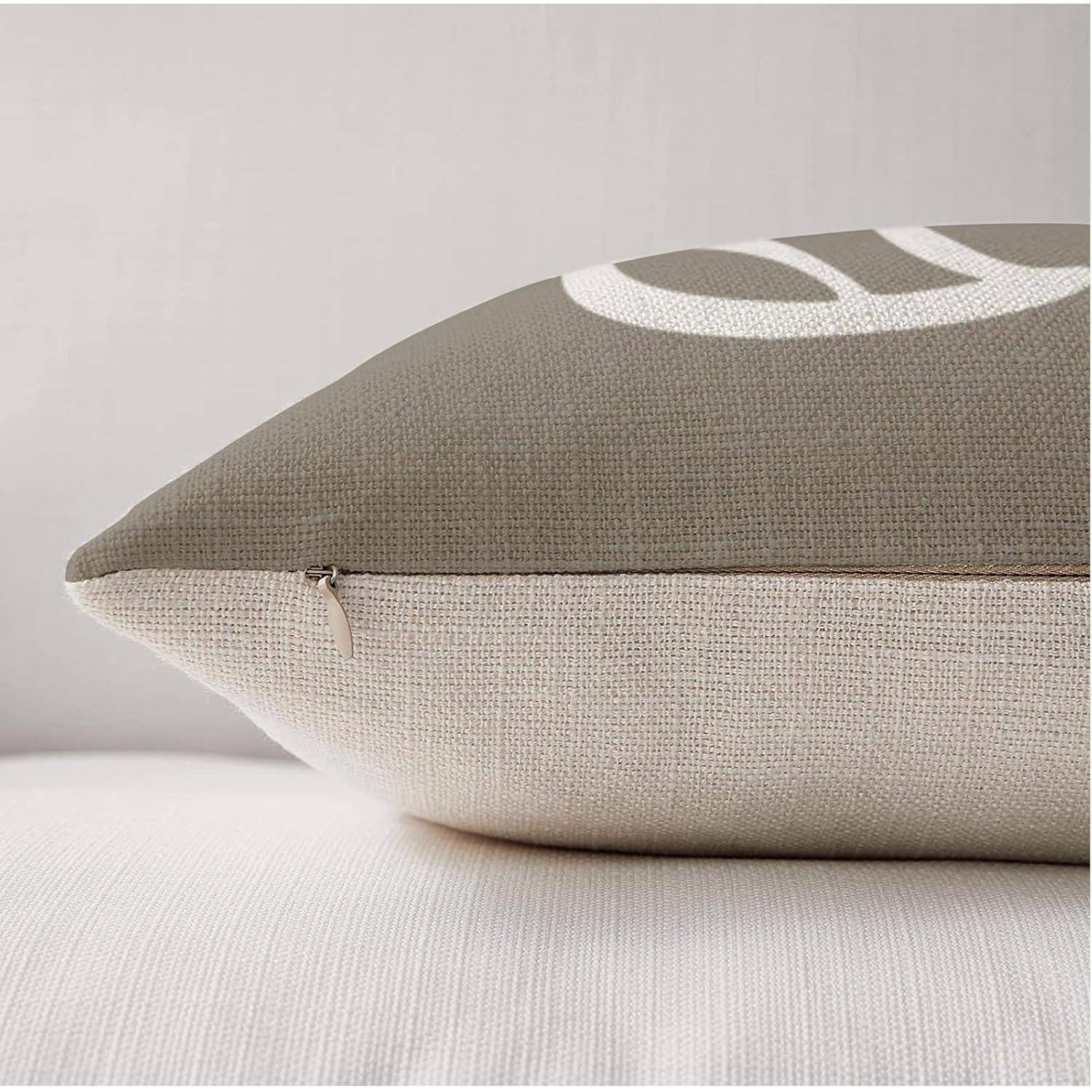 Kissenbezug Dekokissen Leinen Outdoor Sofa Khaki-2 40 x 40 cm 4 Stück
