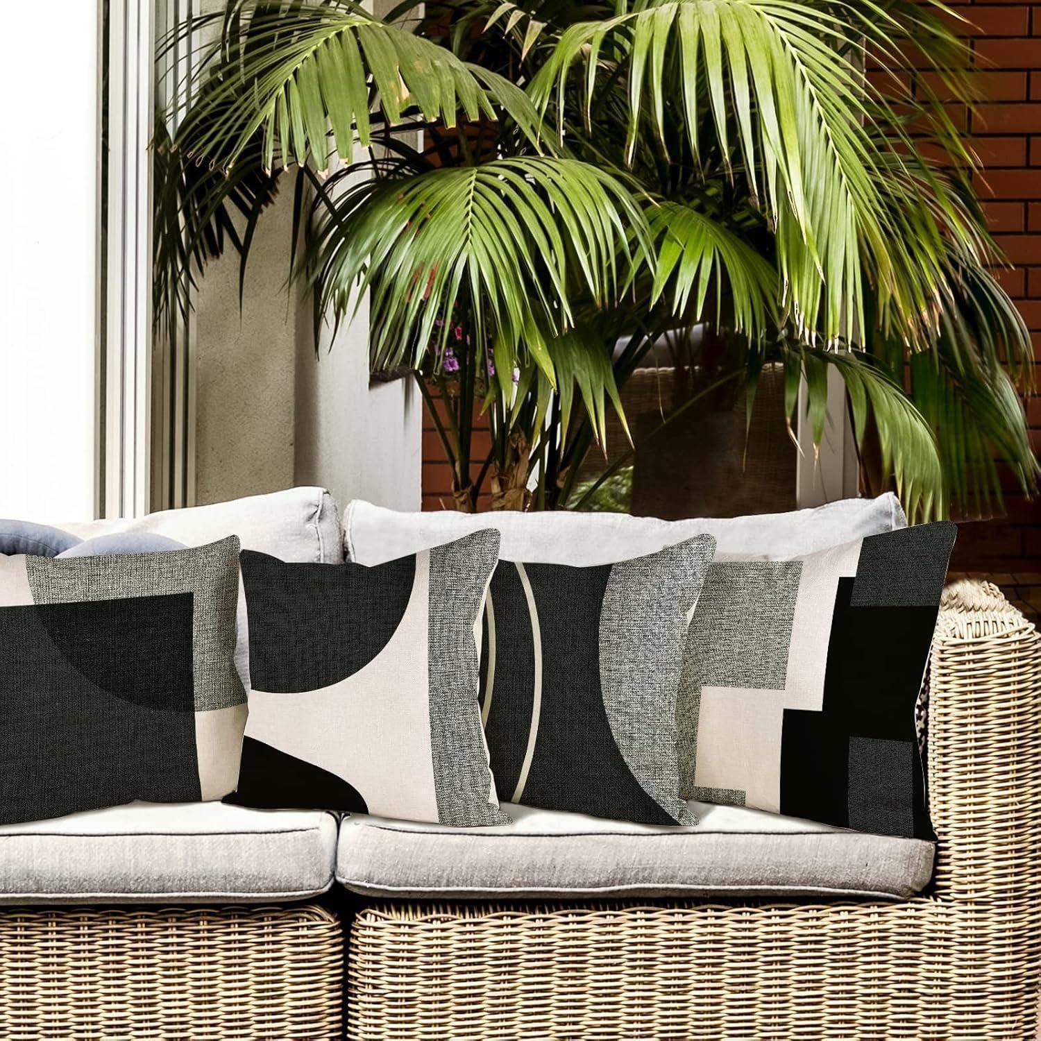 Kissenbezug 40x40 4er Leinen Outdoor A083 40 x 40 cm 4 Stück