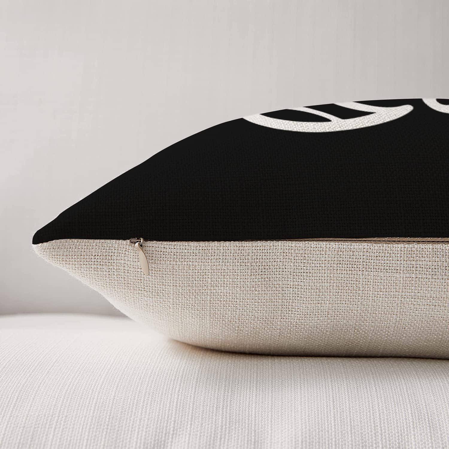 Kissenbezug 50x50 4er Set Leinen Dekokissen Schwarz 50 x 50 cm 4 Stück