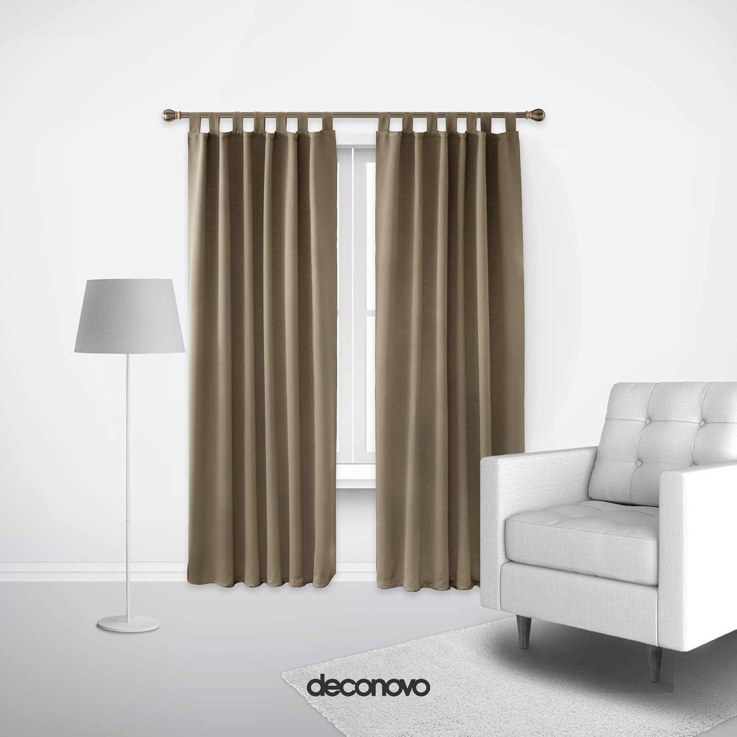 Vorhang Verdunkelung Thermo Lärmschutz H220 x B140 cm (2er Pack) Taupe