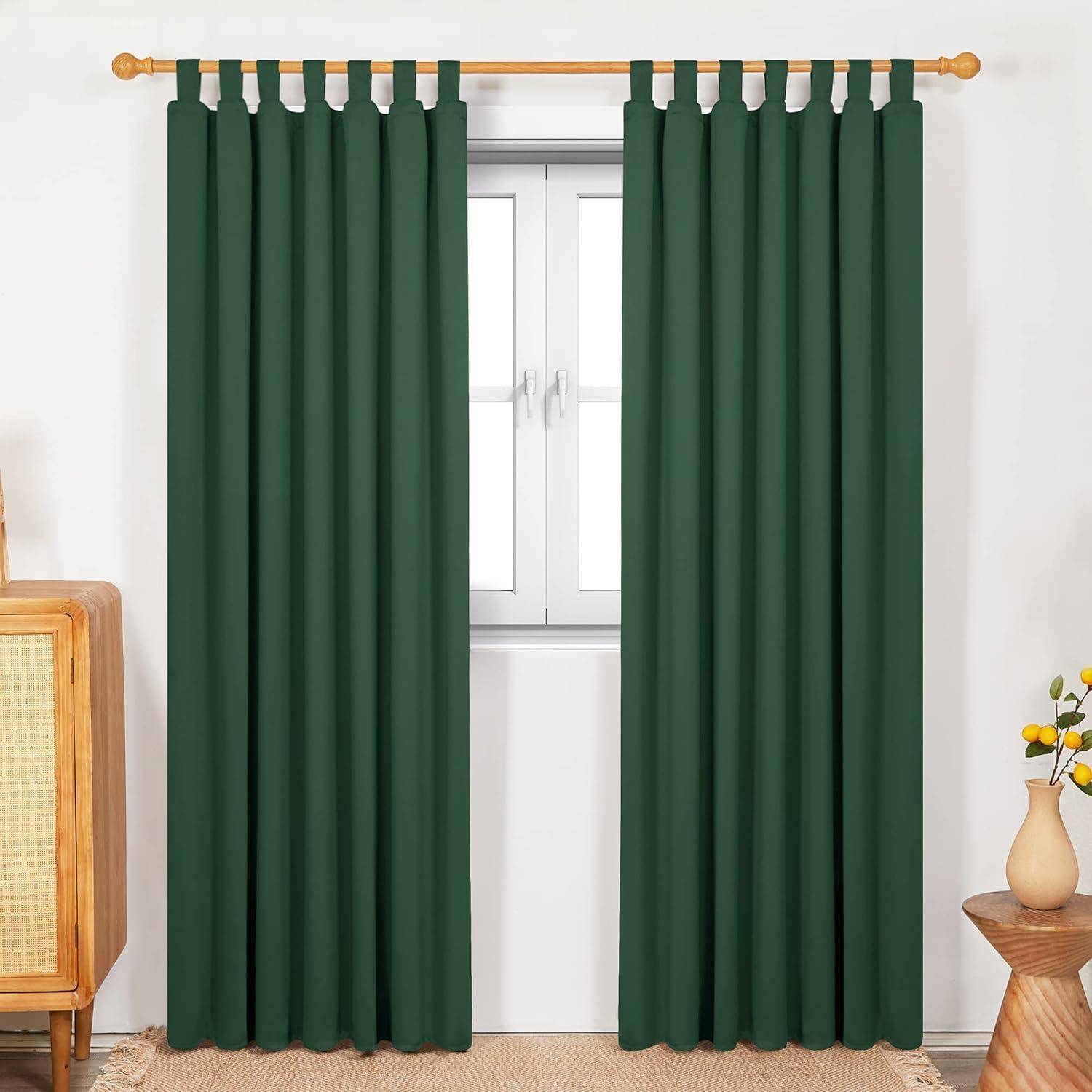 Vorhänge Verdunklung H200 x B140 cm (2er Pack) Waldgrün