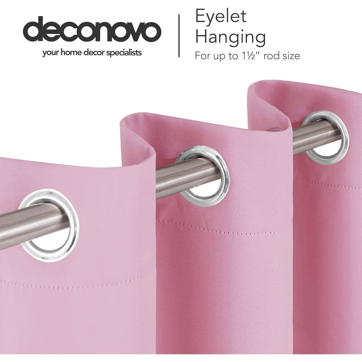 Vorhänge Blickdichte Ösen Thermo H245 x B140 cm (1er Pack) Rosa