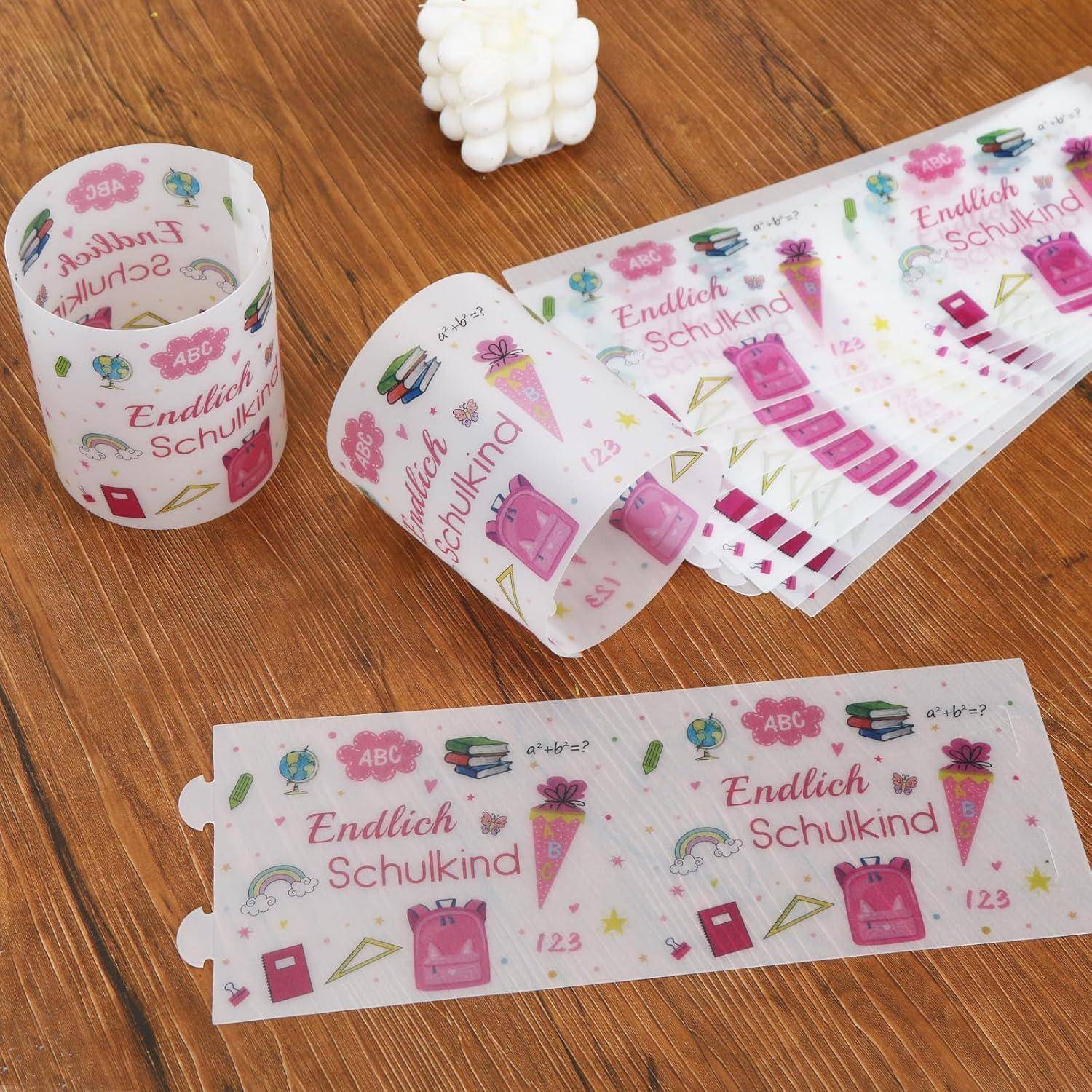 Windlicht Tischdeko 12 Einschulung Mädchen Endlich Schulkind Rosa