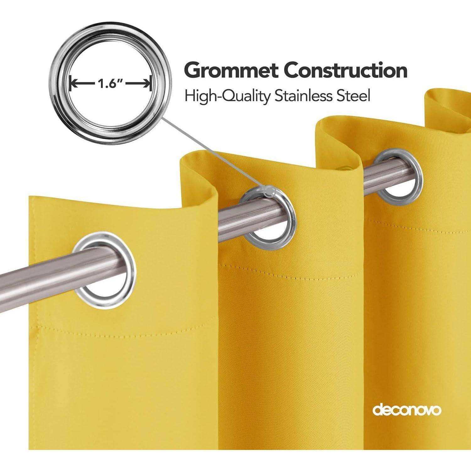 Vorhang Verdunkelung Blickdicht H290 x B140 cm (1er Pack) Senfgelb
