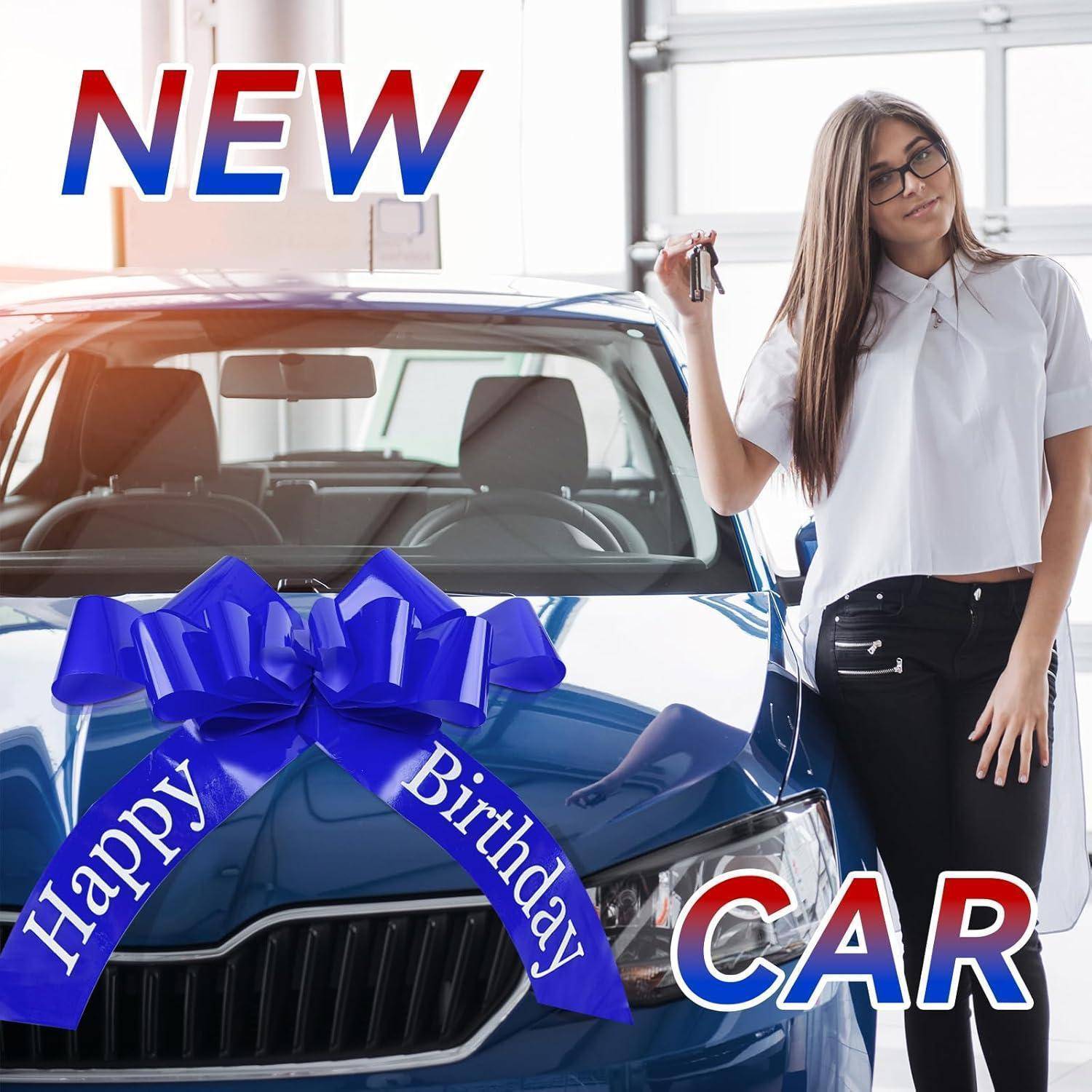 Autoschleife Schleife Geschenkschleife 23inches Blau Happy Birthday