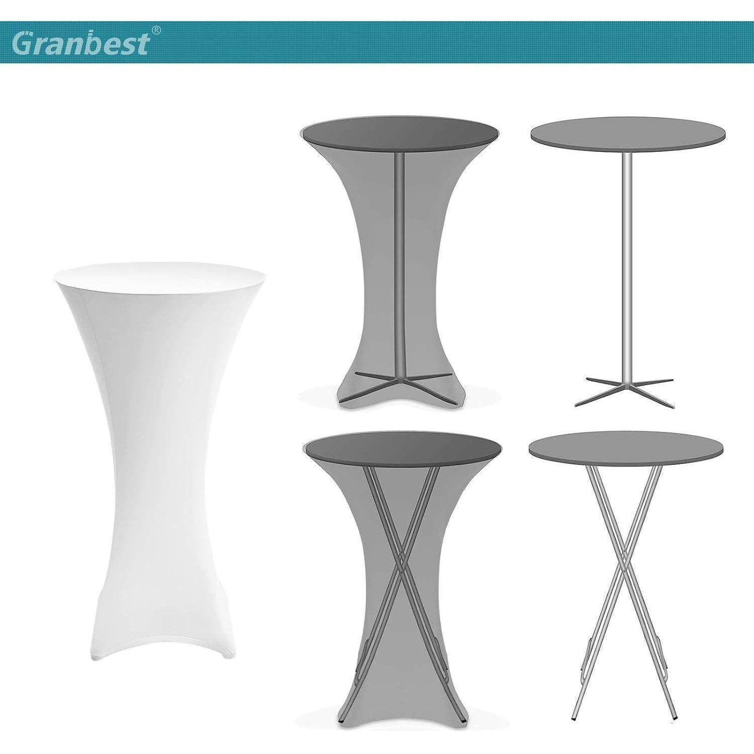 Stehtischhussen Spandex Cocktail Party Bankett 1er Set Ø 80-85cm Weiß