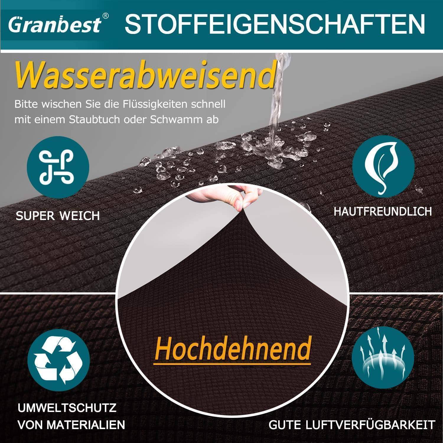 Sofasitzbezug Wasserdicht Stretch Jacquard 3 Sitzer Schokolade