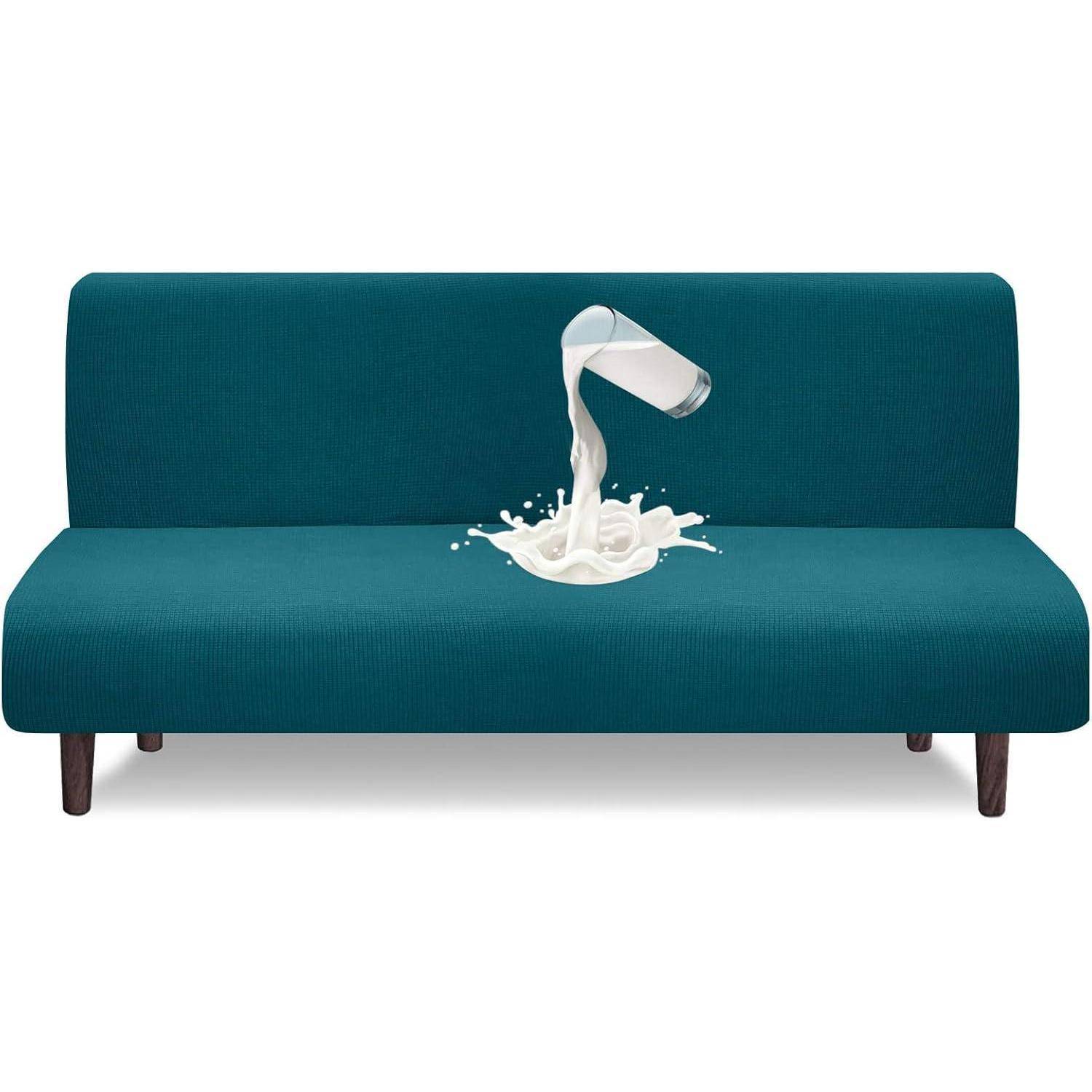 Futon Abdeckung wasserdicht armlos Antirutsch Sofabezug Schwarzgrün