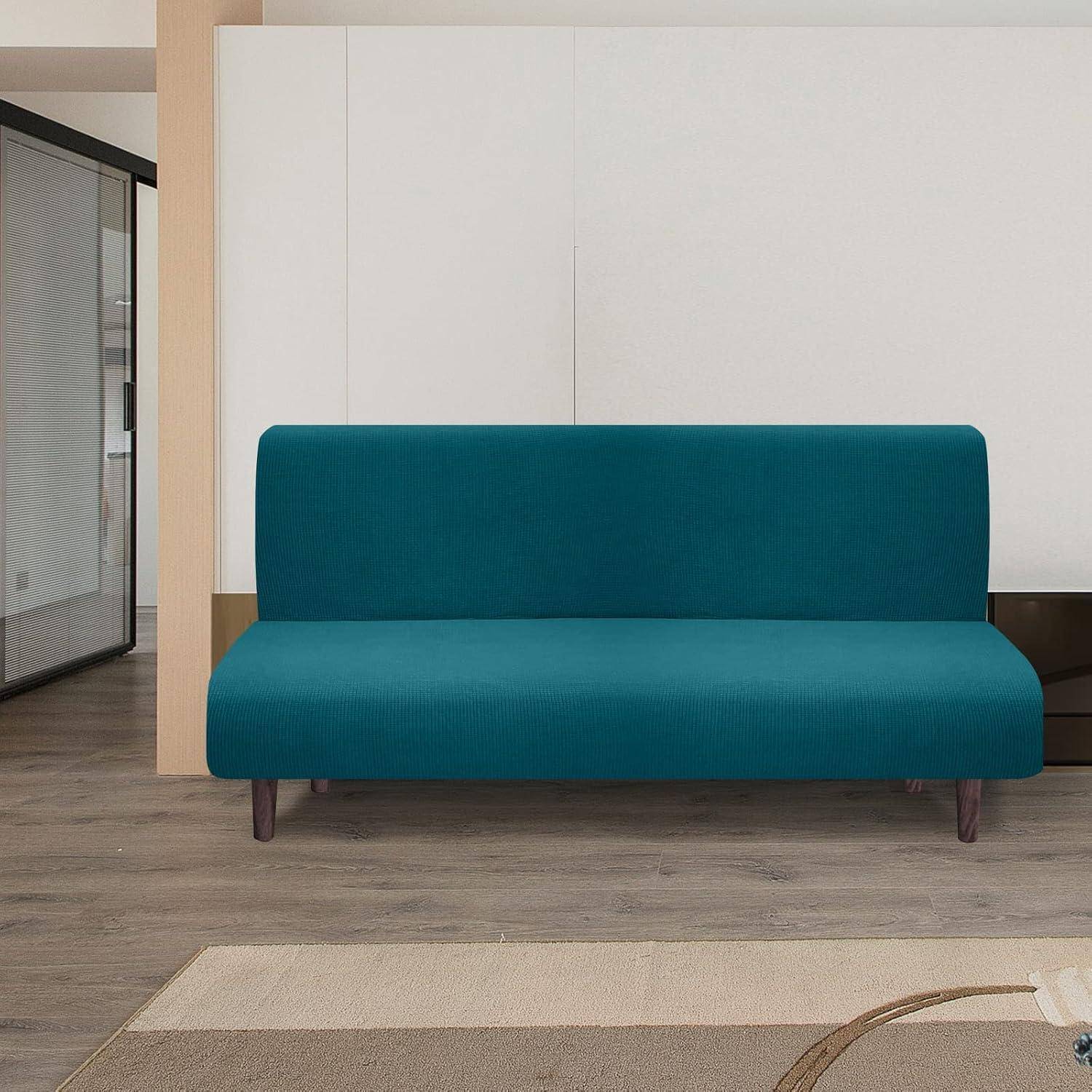 Futon Abdeckung wasserdicht armlos Antirutsch Sofabezug Schwarzgrün