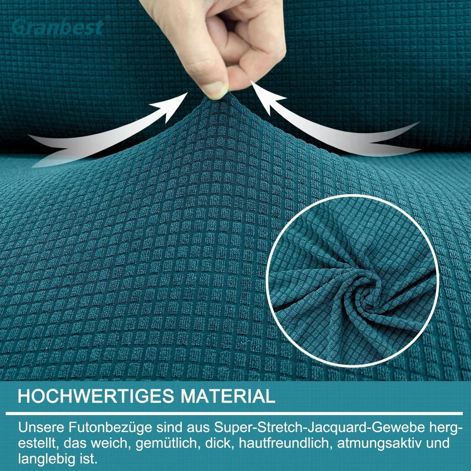 Futon Abdeckung wasserdicht armlos Antirutsch Sofabezug Schwarzgrün