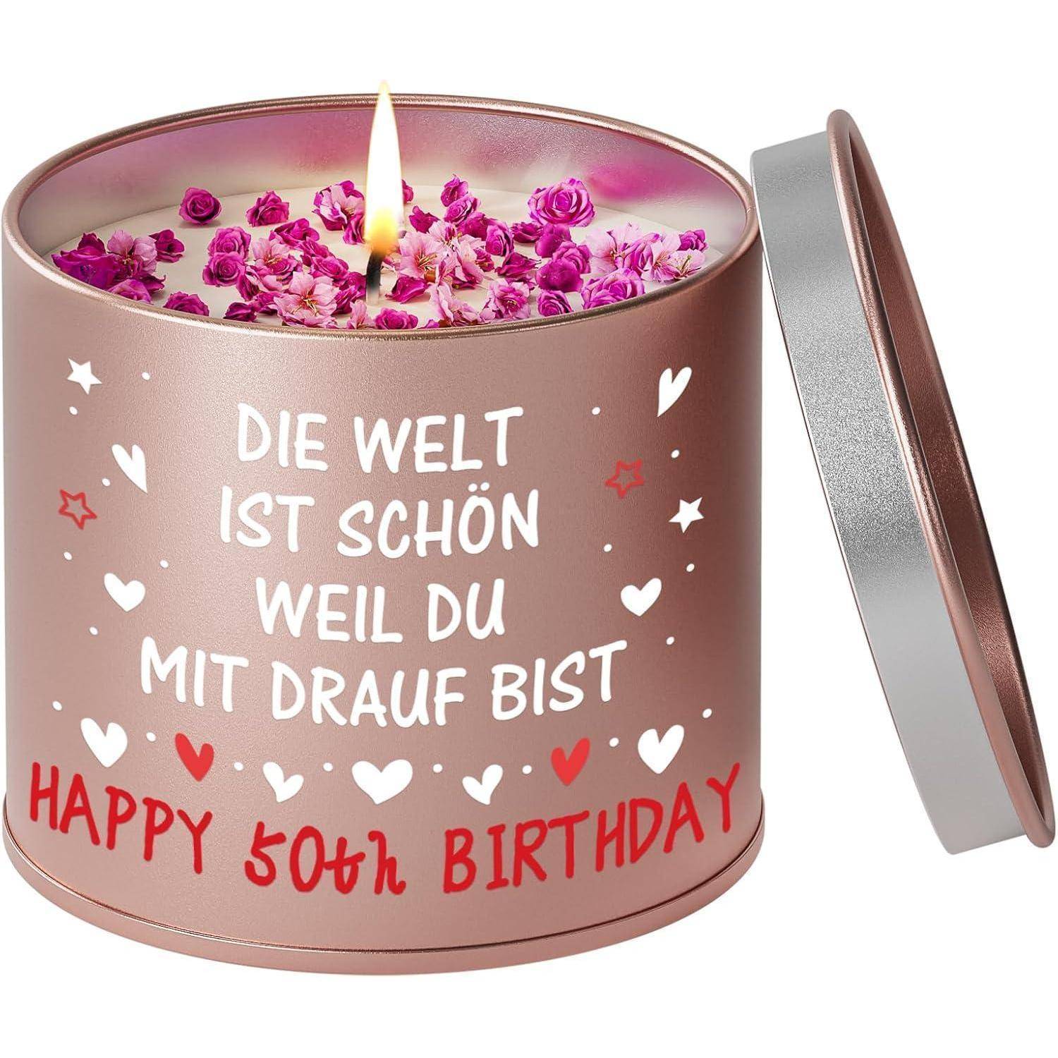 Kerze Metall Geburtstagsgeschenk Frau Freundin Mama 50 Geburtstag