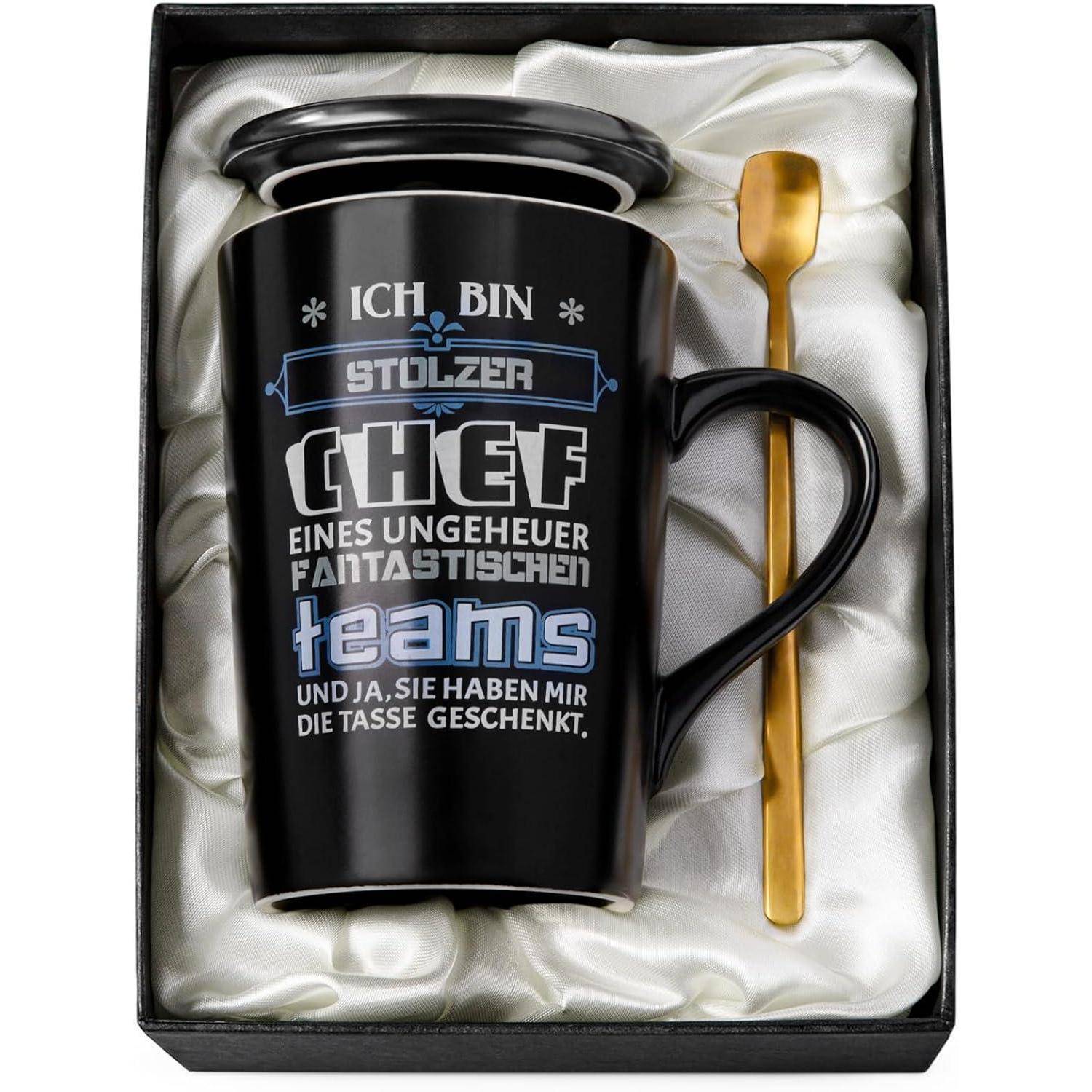 Tasse Chef Geschenk lustig Büro 400ml Schwarz - Chef Geschenke Tasse