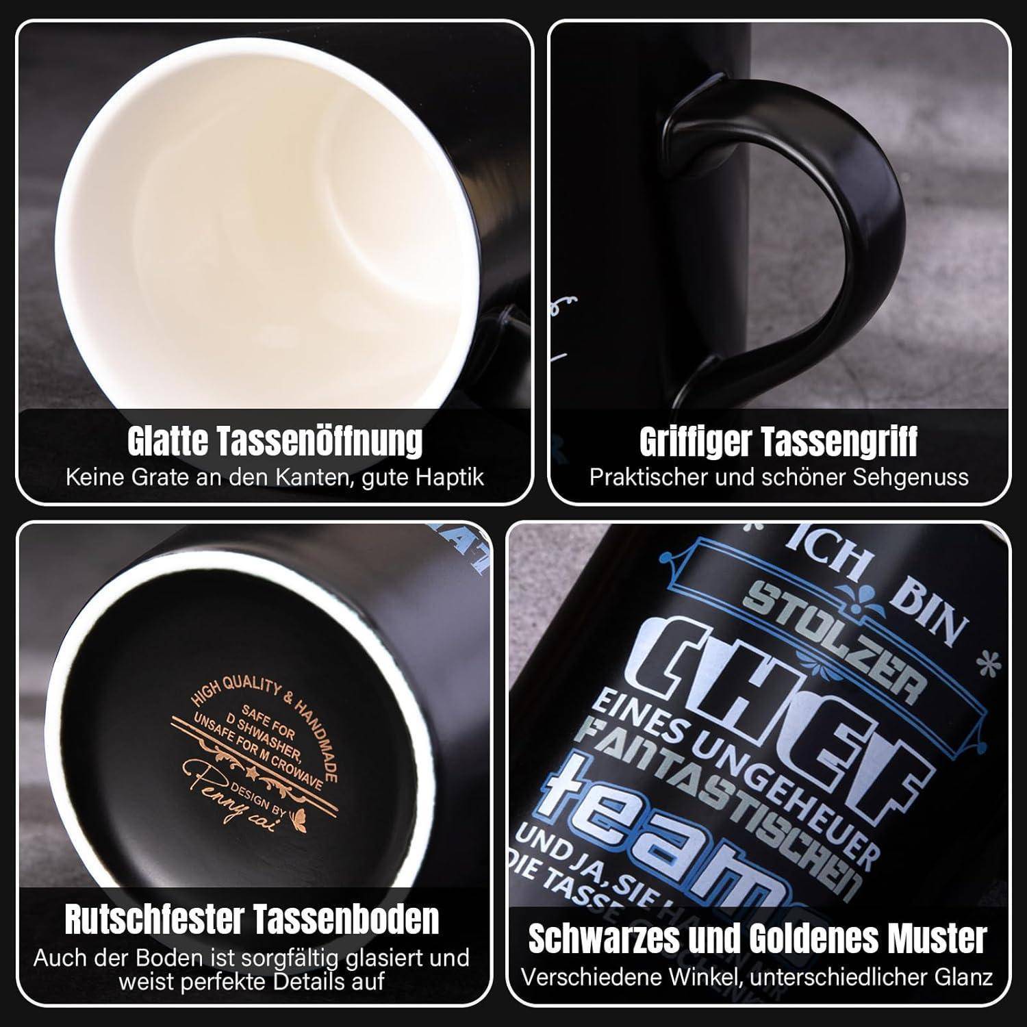 Tasse Chef Geschenk lustig Büro 400ml Schwarz - Chef Geschenke Tasse