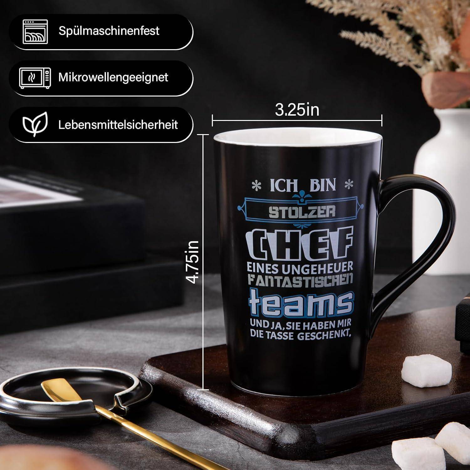 Tasse Chef Geschenk lustig Büro 400ml Schwarz - Chef Geschenke Tasse