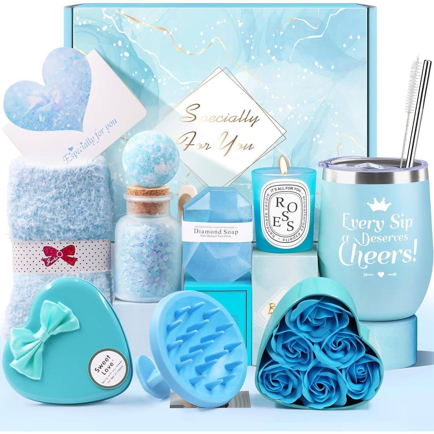 Geschenkset Freundin Geburtstag 10PCS isolierter Becher Blau